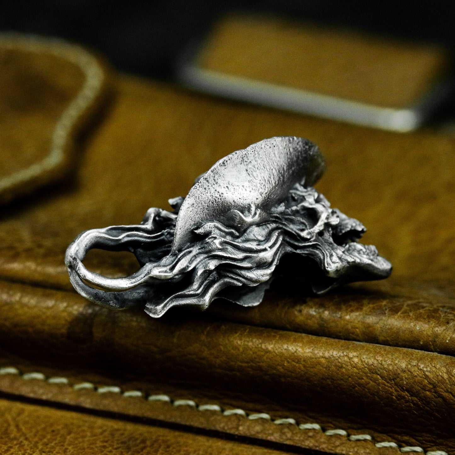 Cowboy Skull Pendant with Western Hat ¨C 925 Sterling Silver Handmade