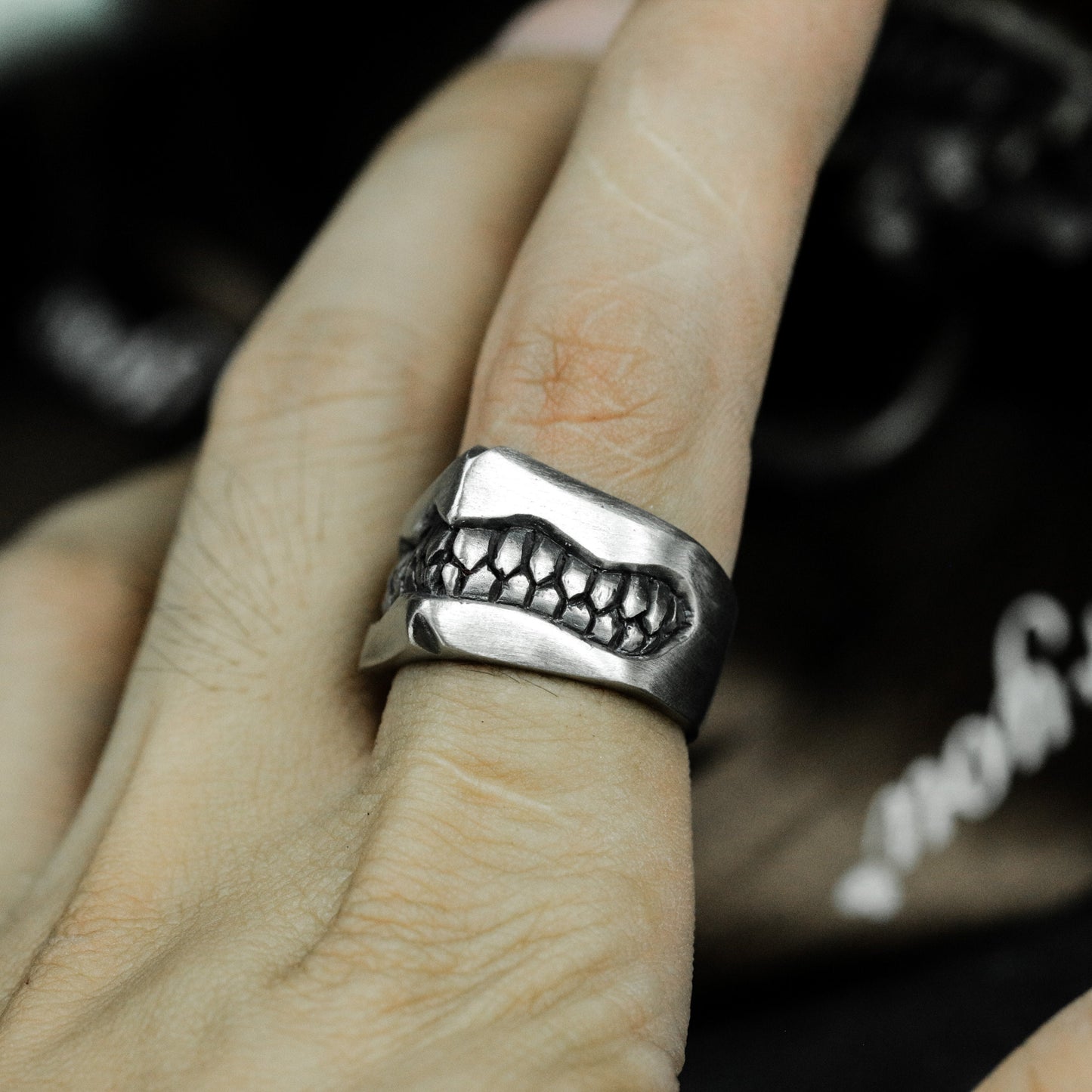 Grinning Teeth Ring ¨C 925 Silver Handmade