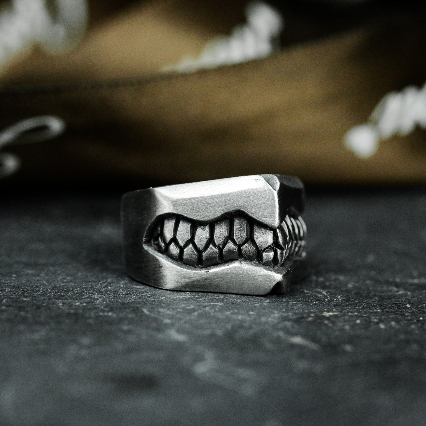 Grinning Teeth Ring ¨C 925 Silver Handmade