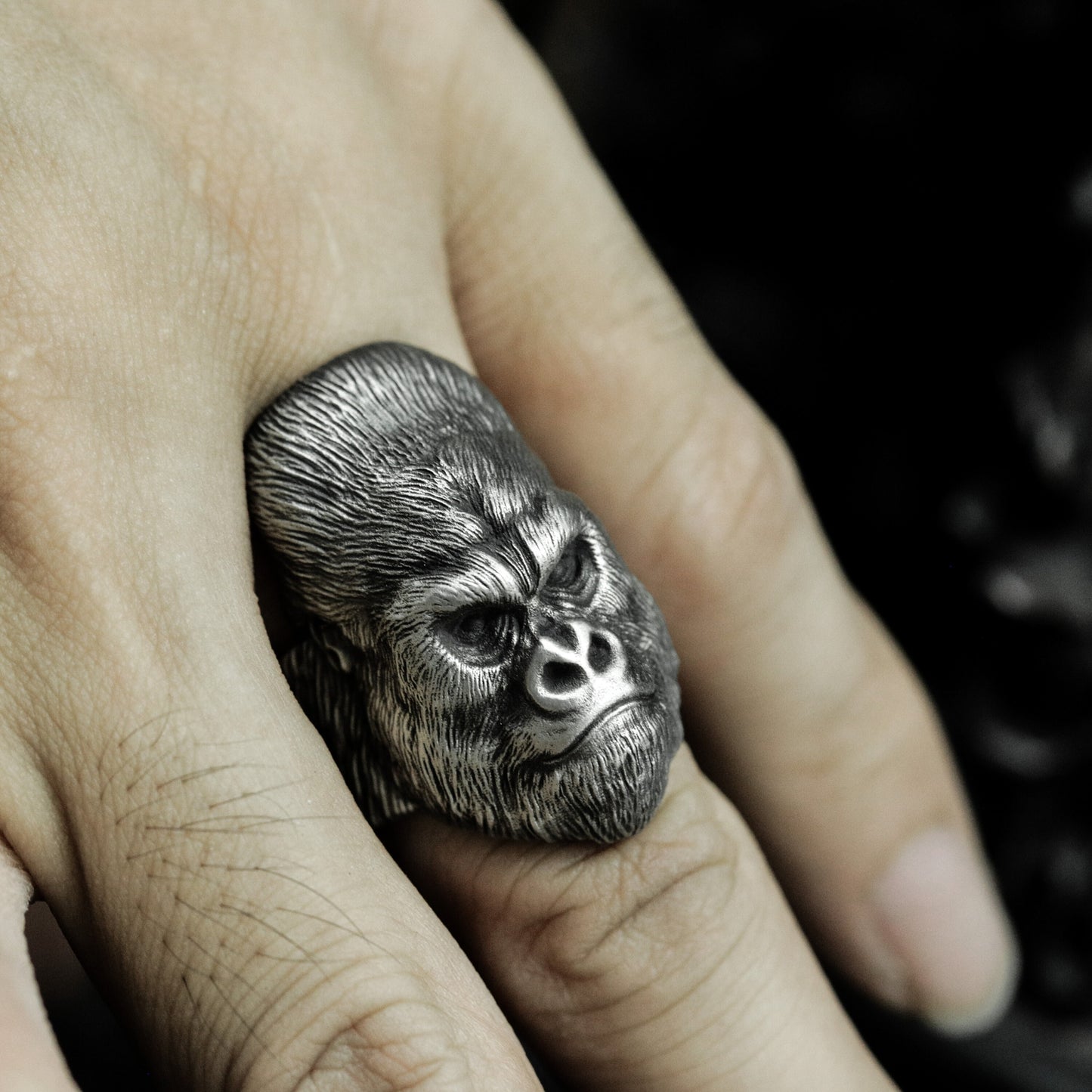 Gorilla King Ring - 925 Silver Handmade