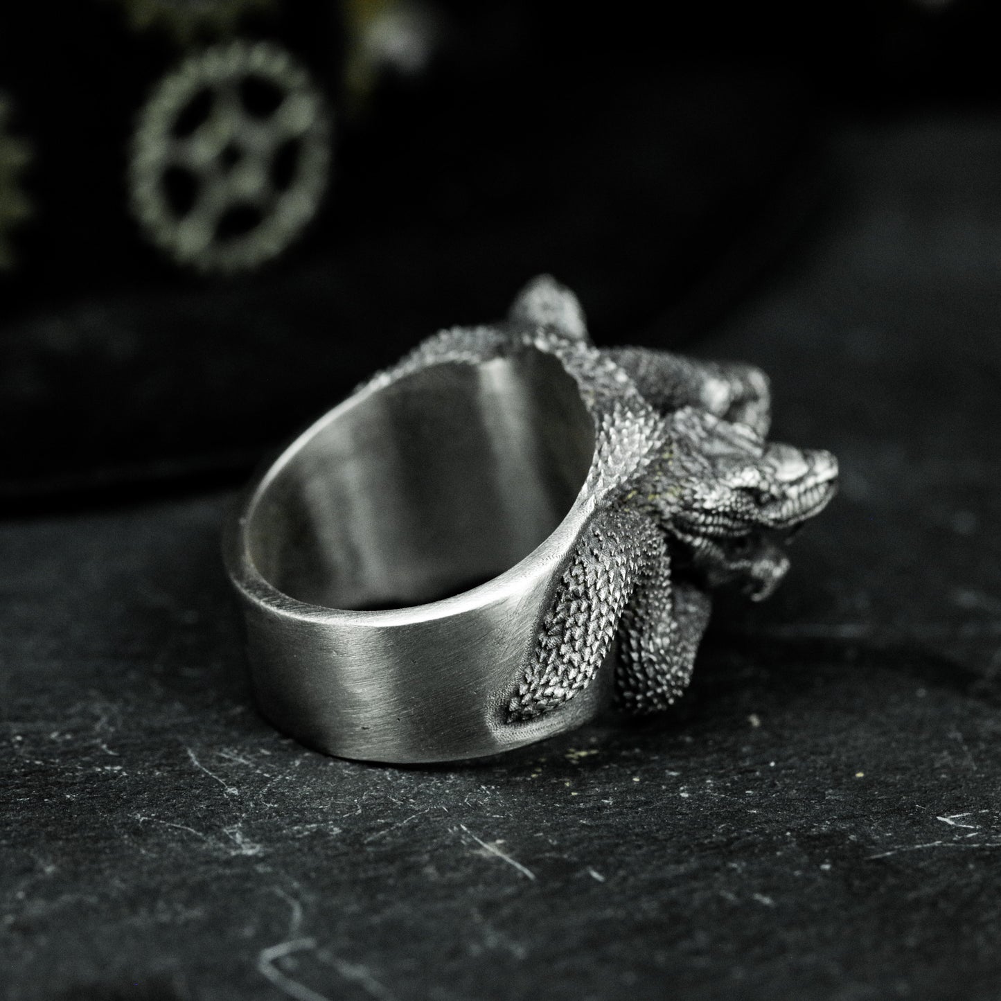 Three-headed Snake Ring - 925 Silver Handmade