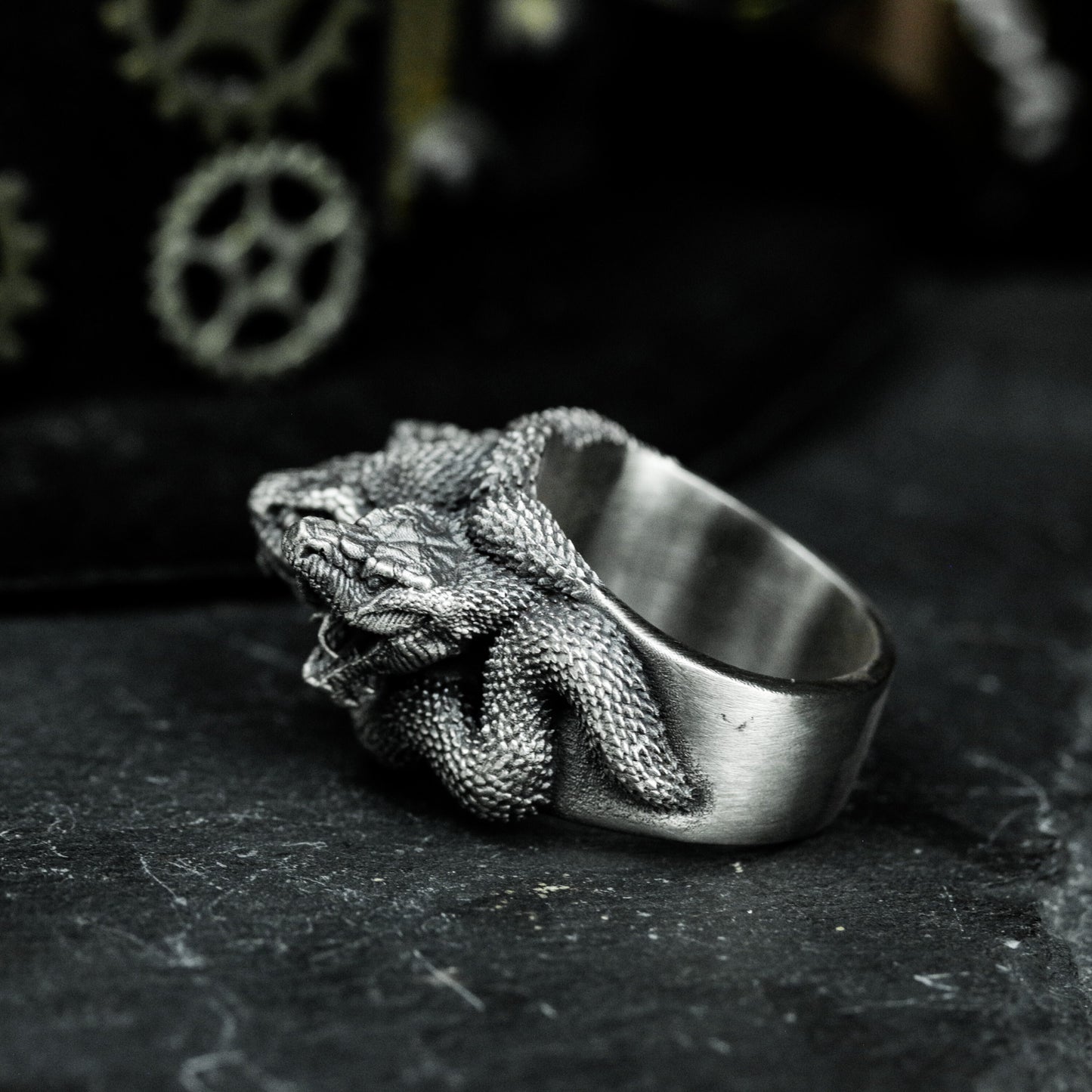 Three-headed Snake Ring - 925 Silver Handmade