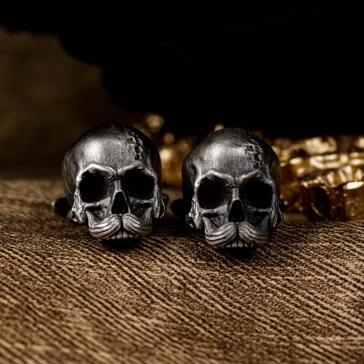 Bearded Skull Cufflinks - 925 Silver Handmade