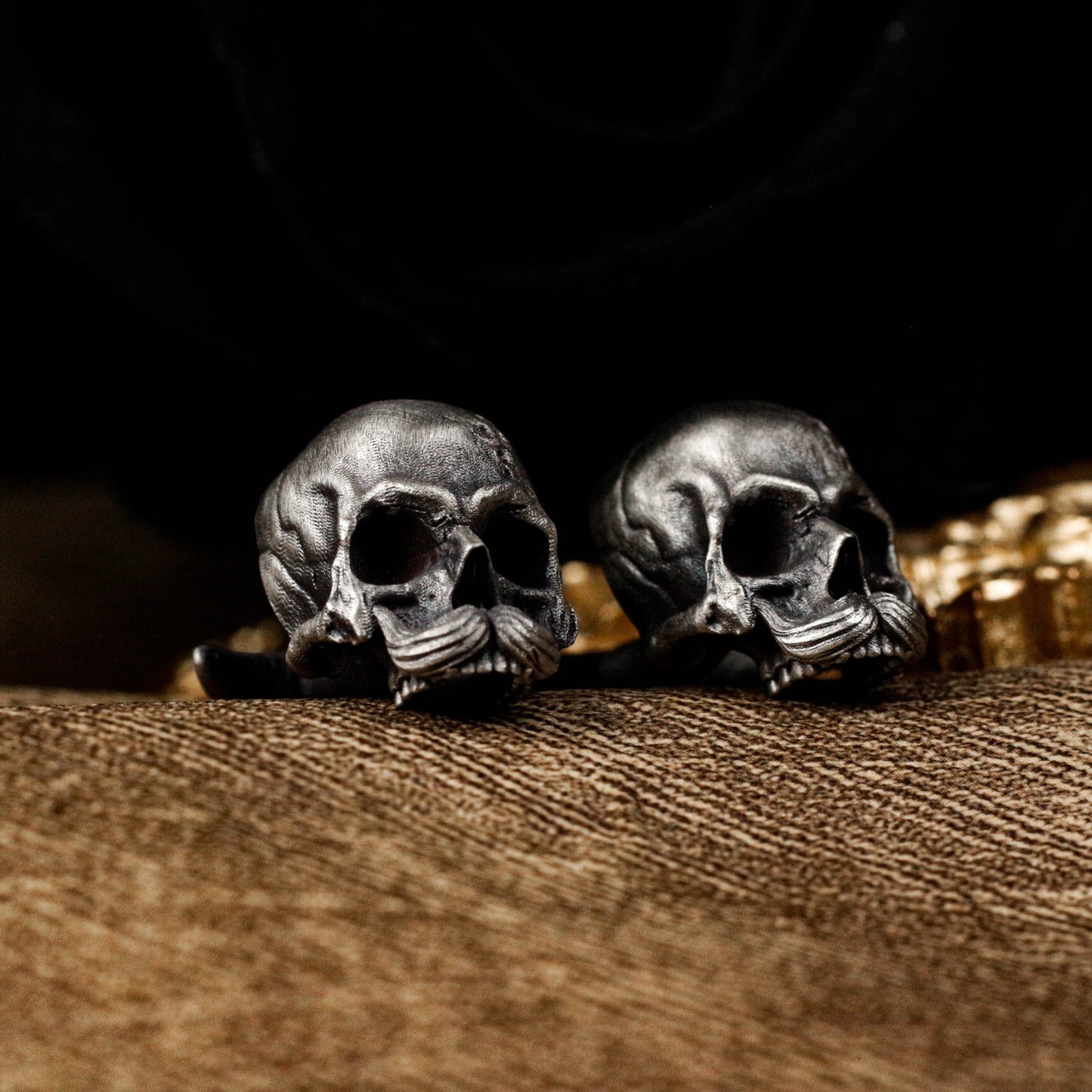 Bearded Skull Cufflinks - 925 Silver Handmade