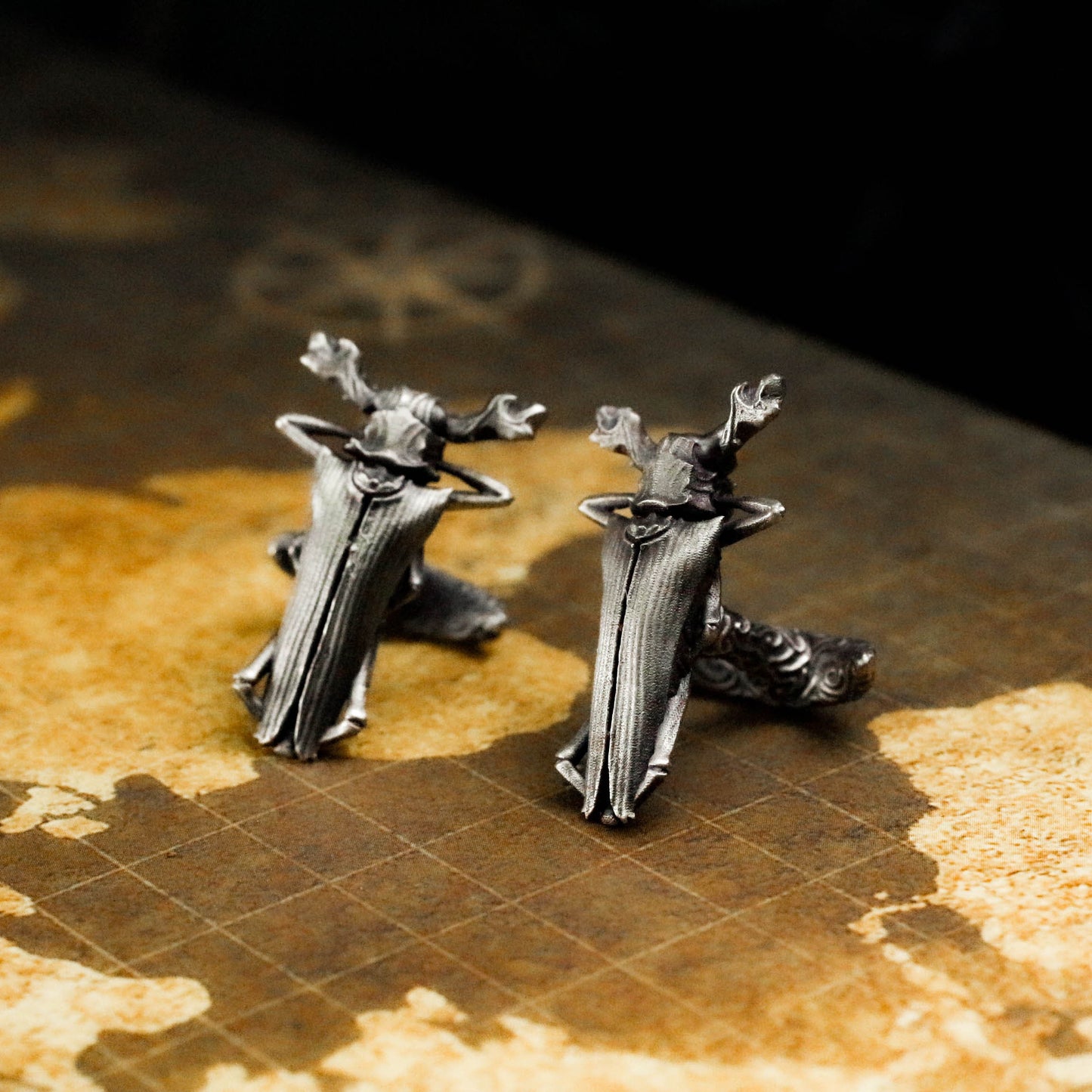 Beetle Cufflinks - Egyptian Symbol - 925 Sterling Silver Handmade