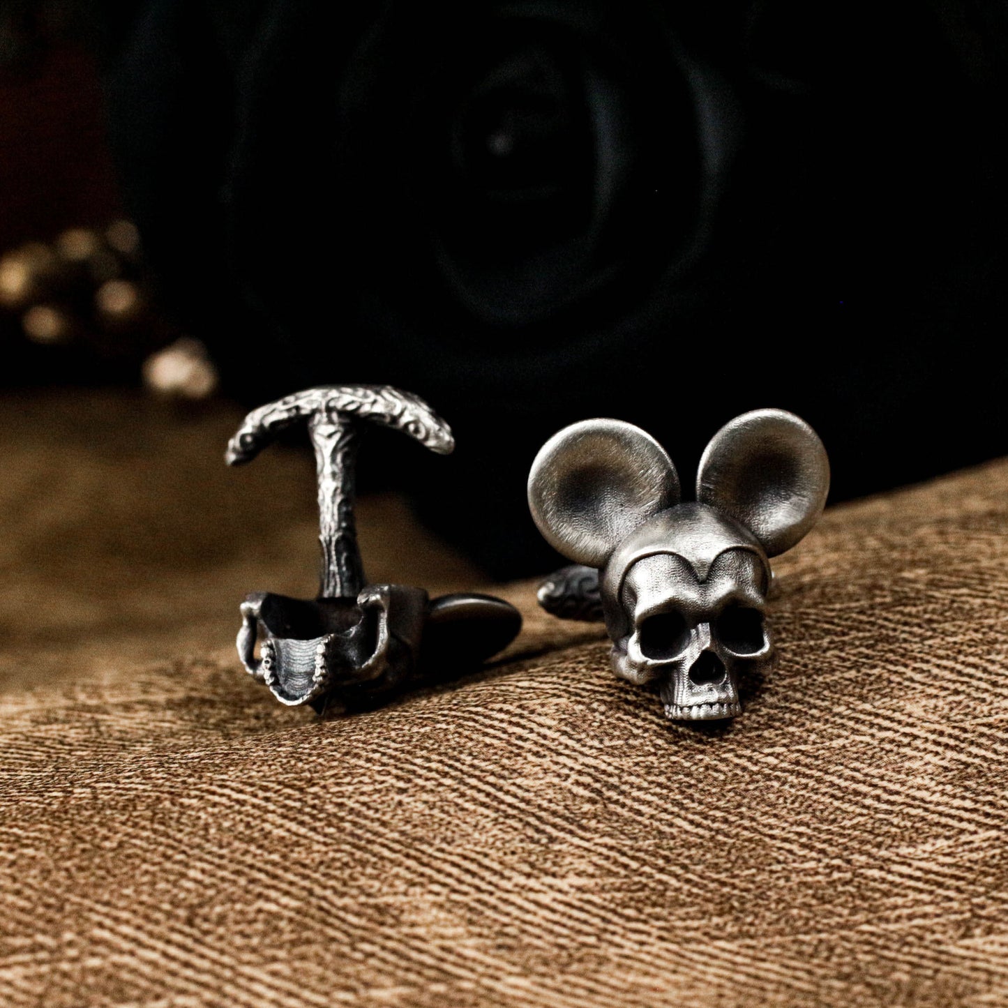 Big Ears Skull Cufflinks - 925 Silver Handmade