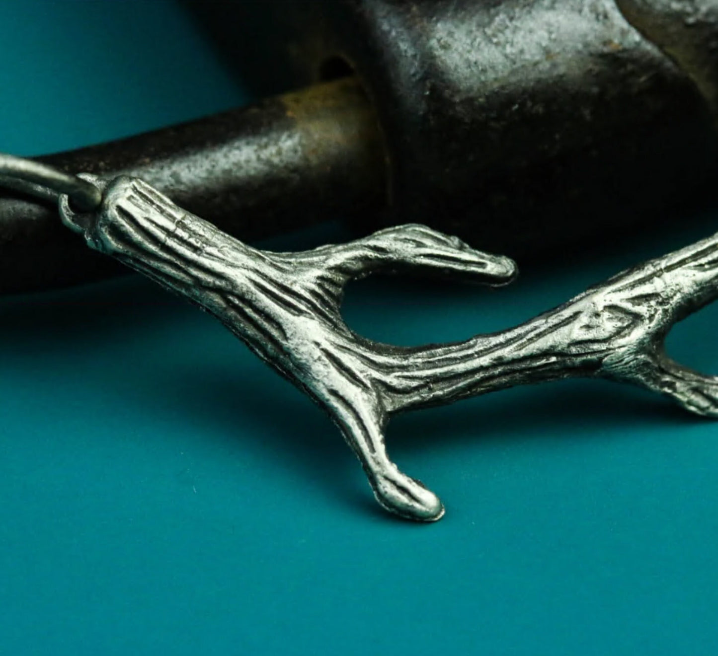 Deer Antler Pendant - 925 Silver Handmade Forest Totem