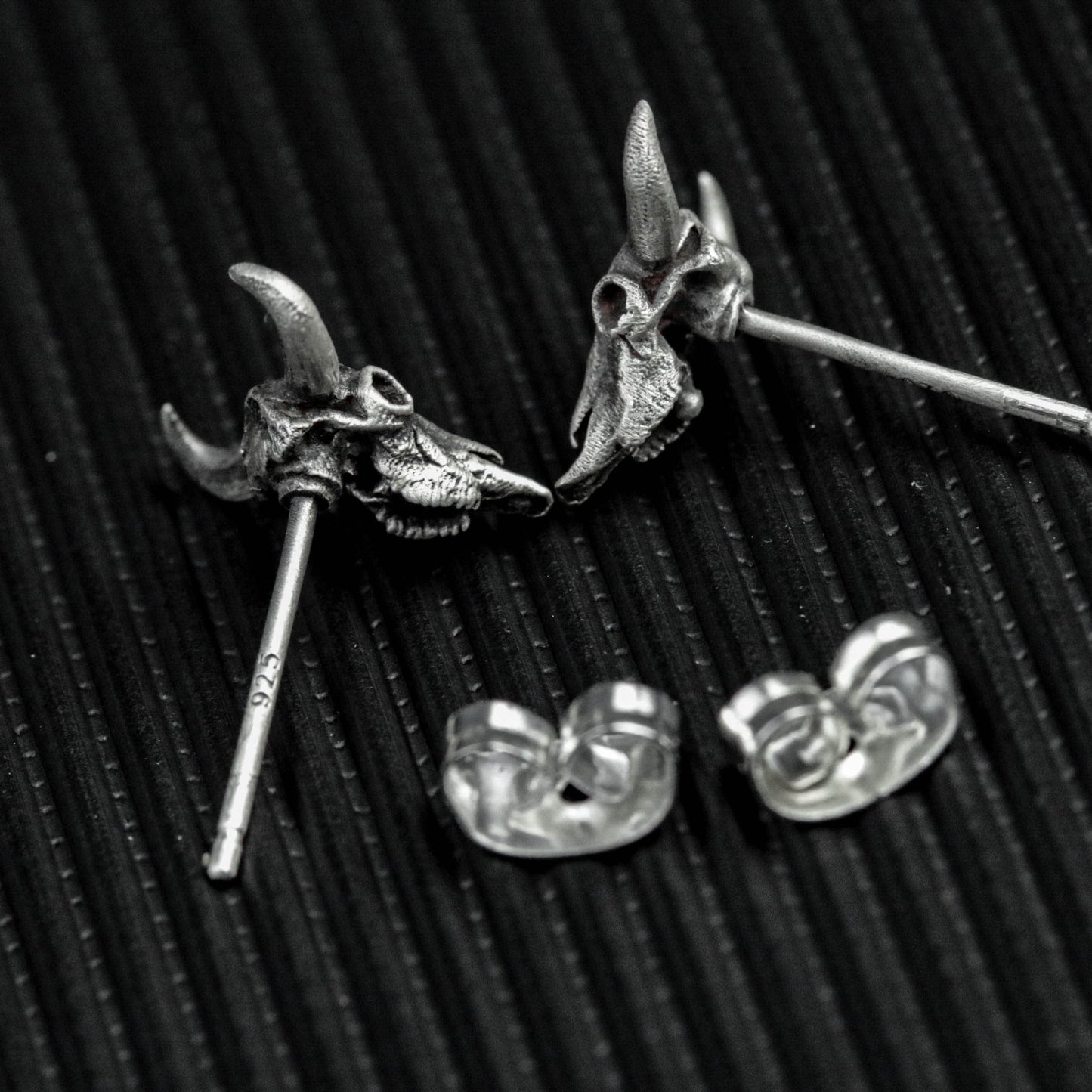 Buffalo Skull Earrings - 925 Silver Handmade