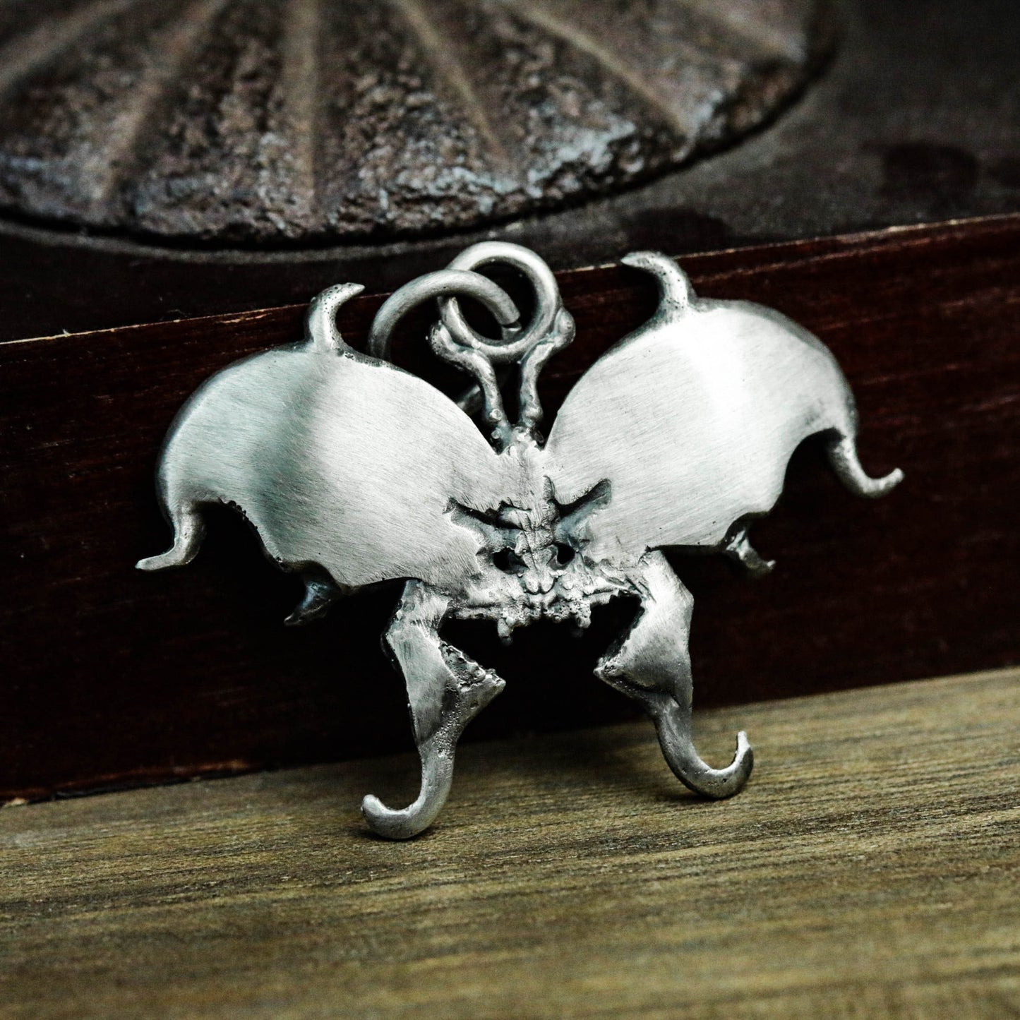 Butterfly Skull Pendant - 925 Silver Handmade