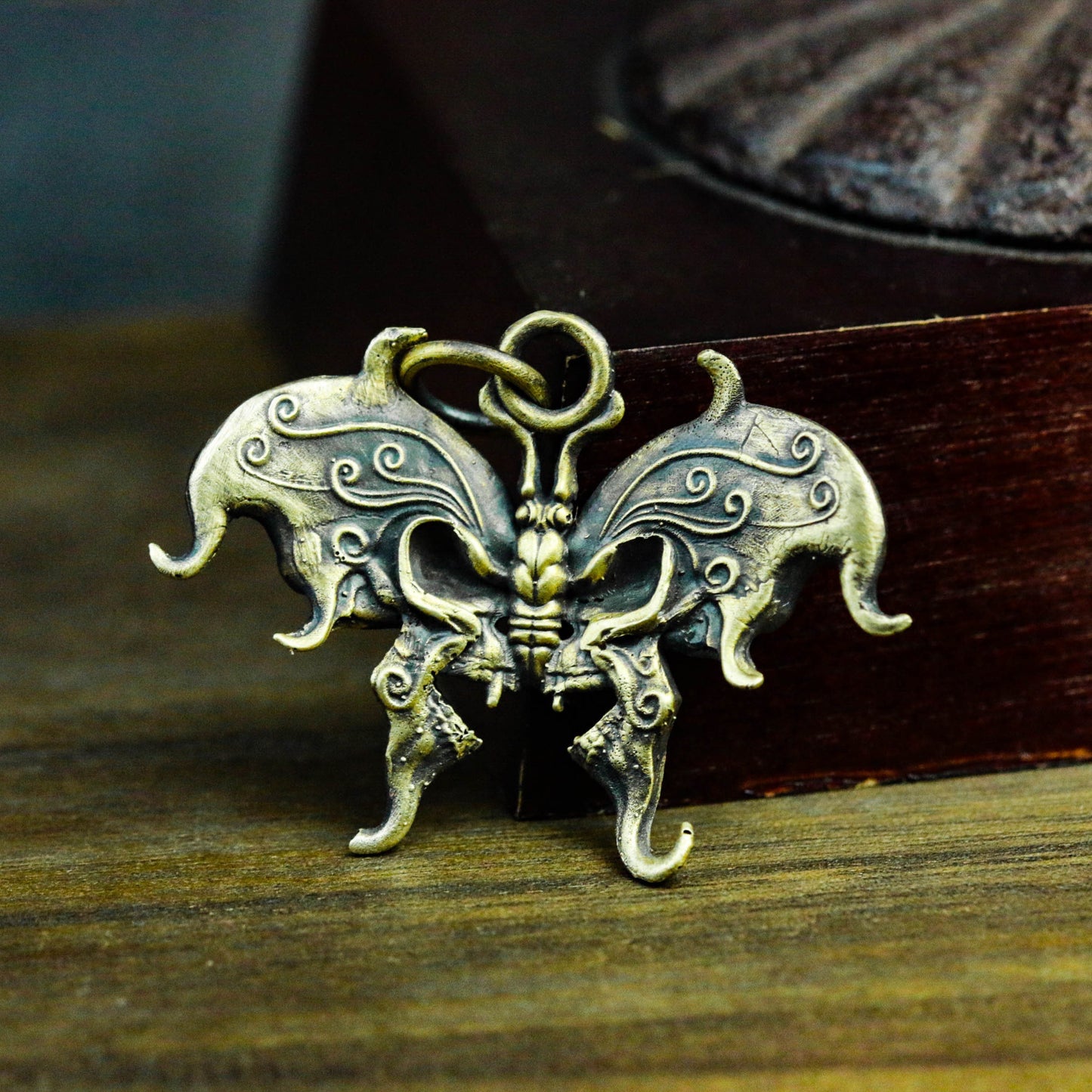 Butterfly Skull Pendant - 925 Silver Handmade