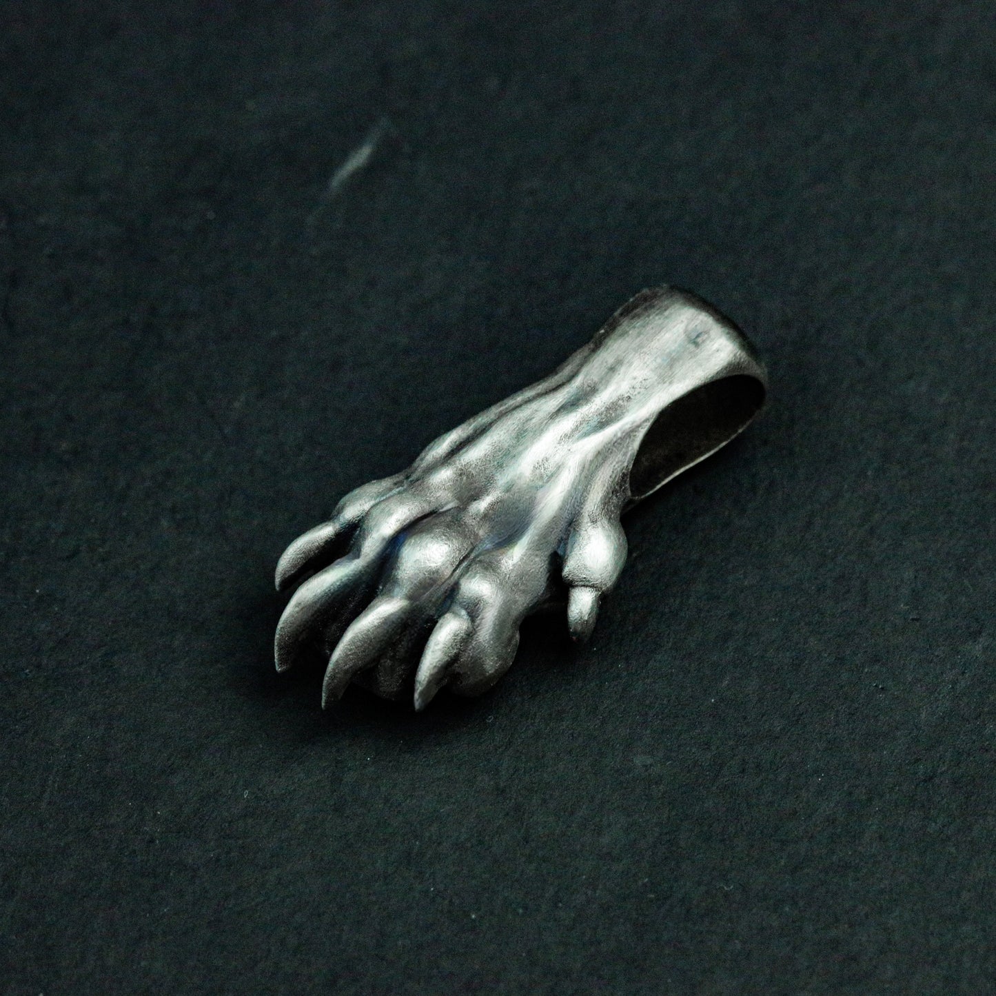 Realistic Wolf Paw Pendant - 925 Sterling Silver Handmade