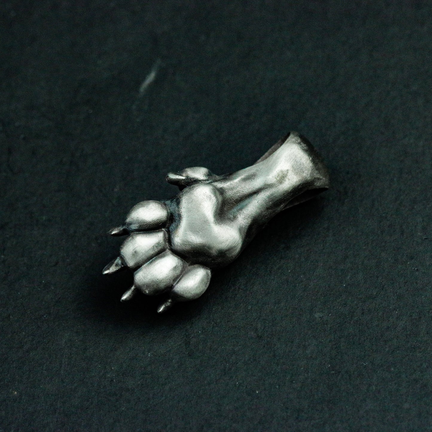 Realistic Wolf Paw Pendant - 925 Sterling Silver Handmade