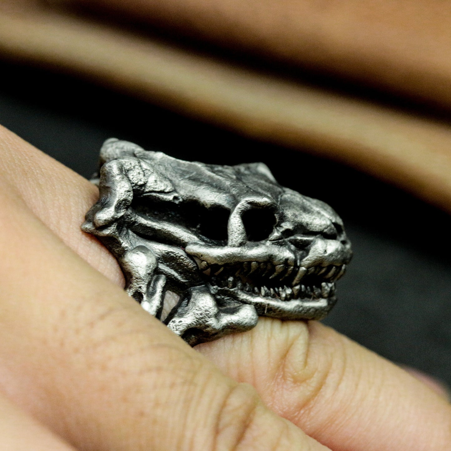 Python Skull Ring - 925 Silver Handmade