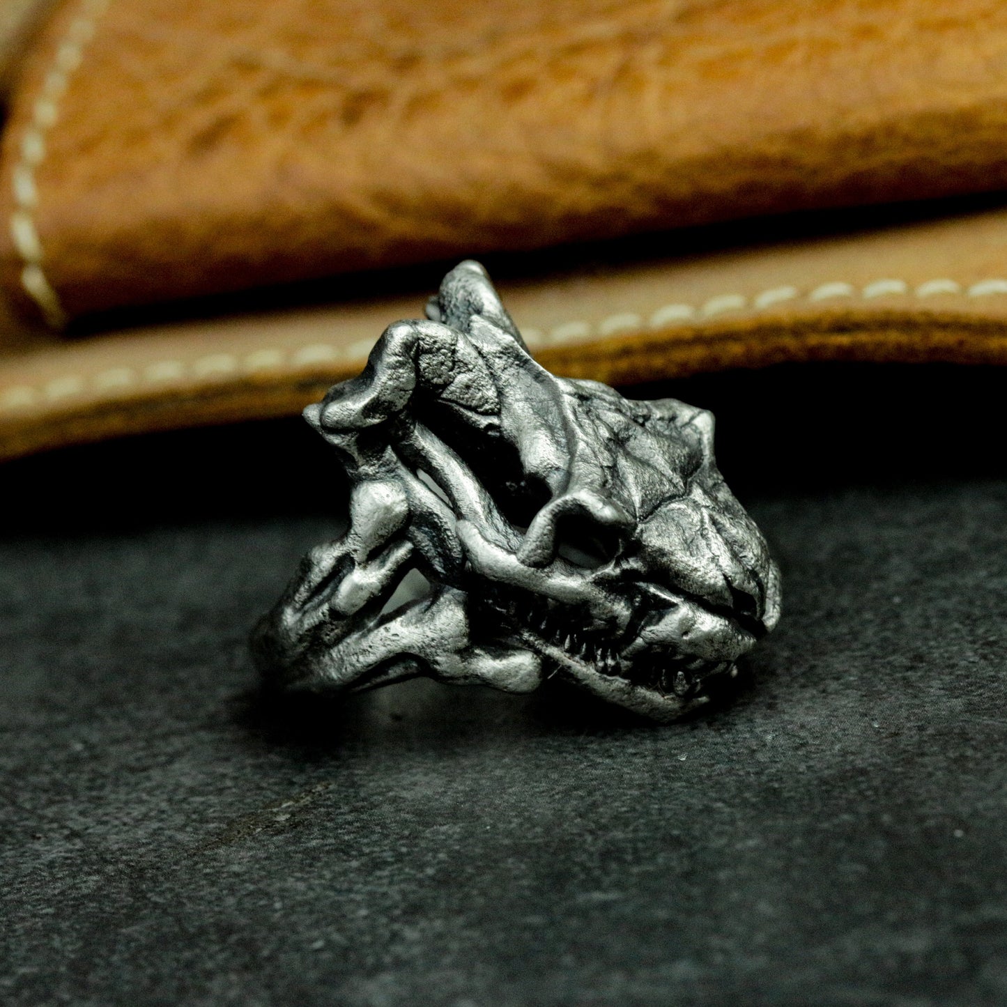 Python Skull Ring - 925 Silver Handmade