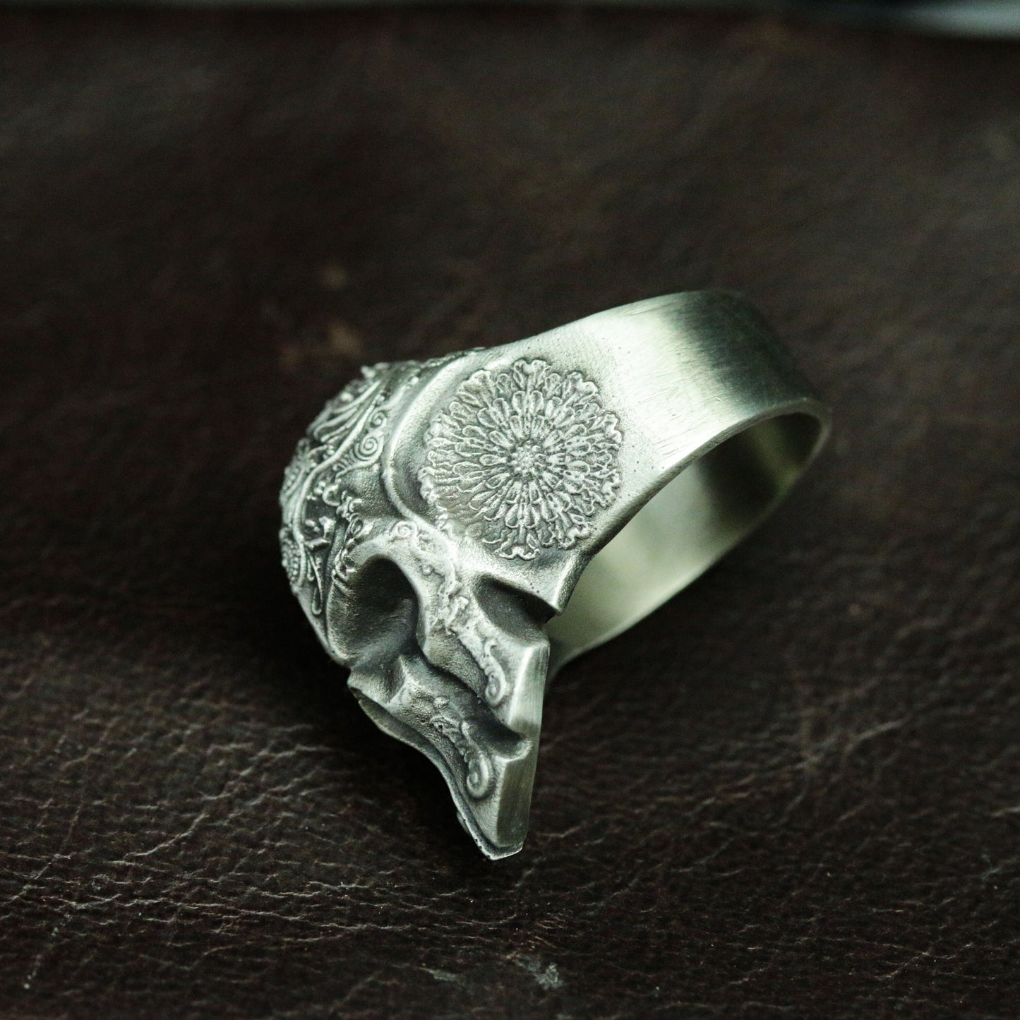 Baroque Spartan Skull Ring - 925 Silver Handmade
