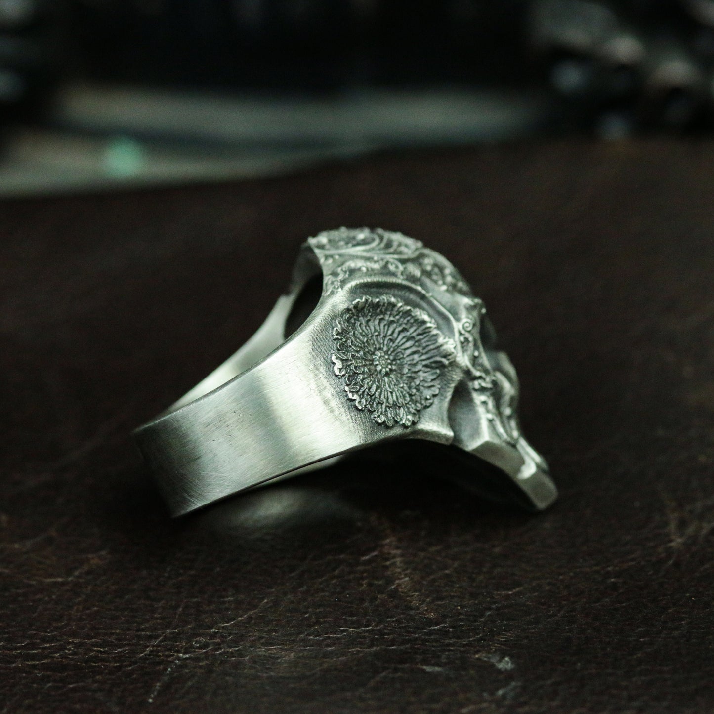 Baroque Spartan Skull Ring - 925 Silver Handmade