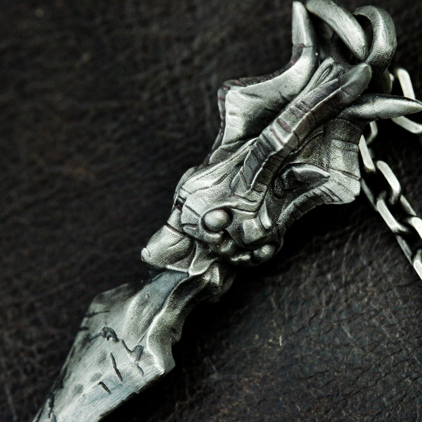 Dragon Hilt Sword Pendant - 925 Sterling Silver Handmade
