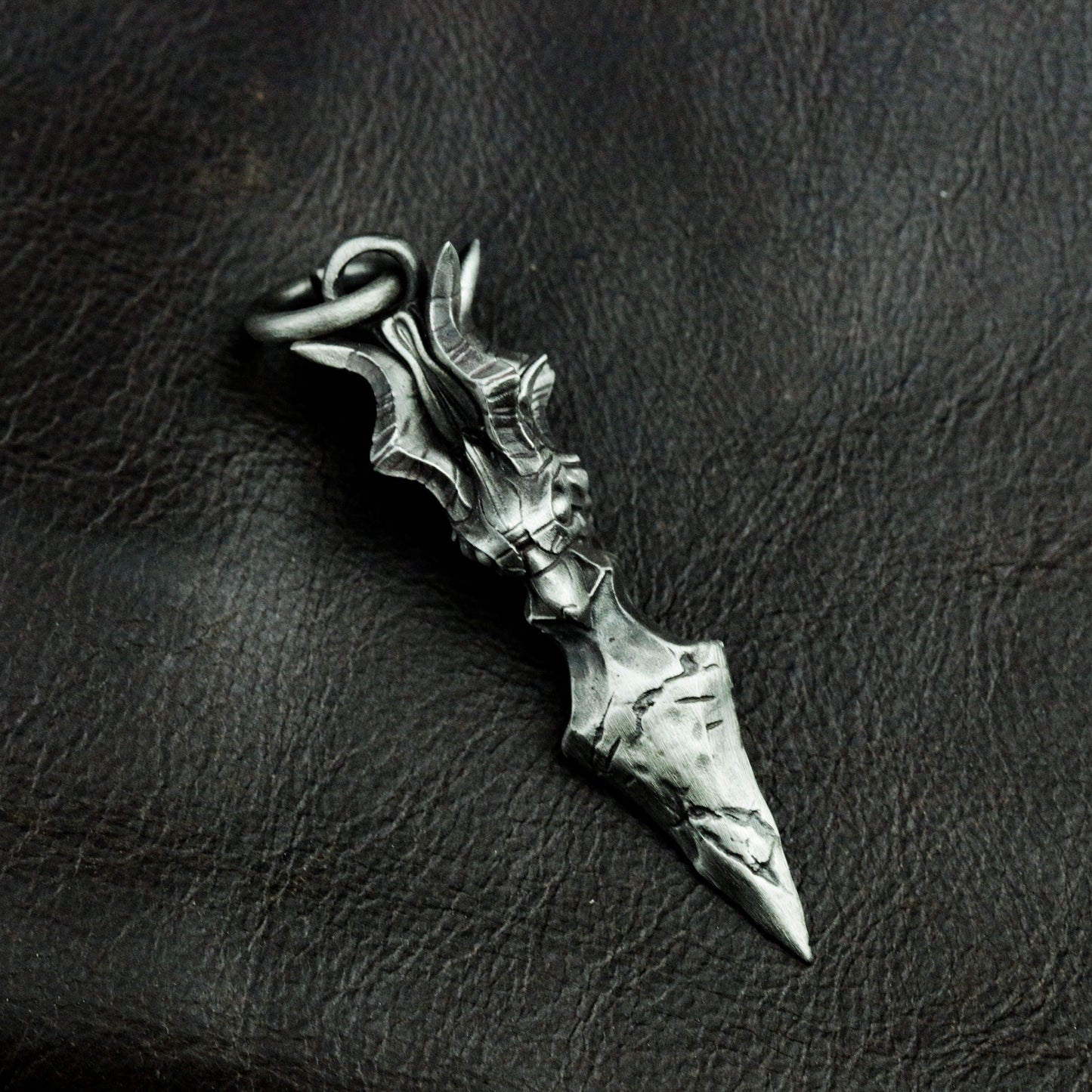Dragon Hilt Sword Pendant - 925 Sterling Silver Handmade