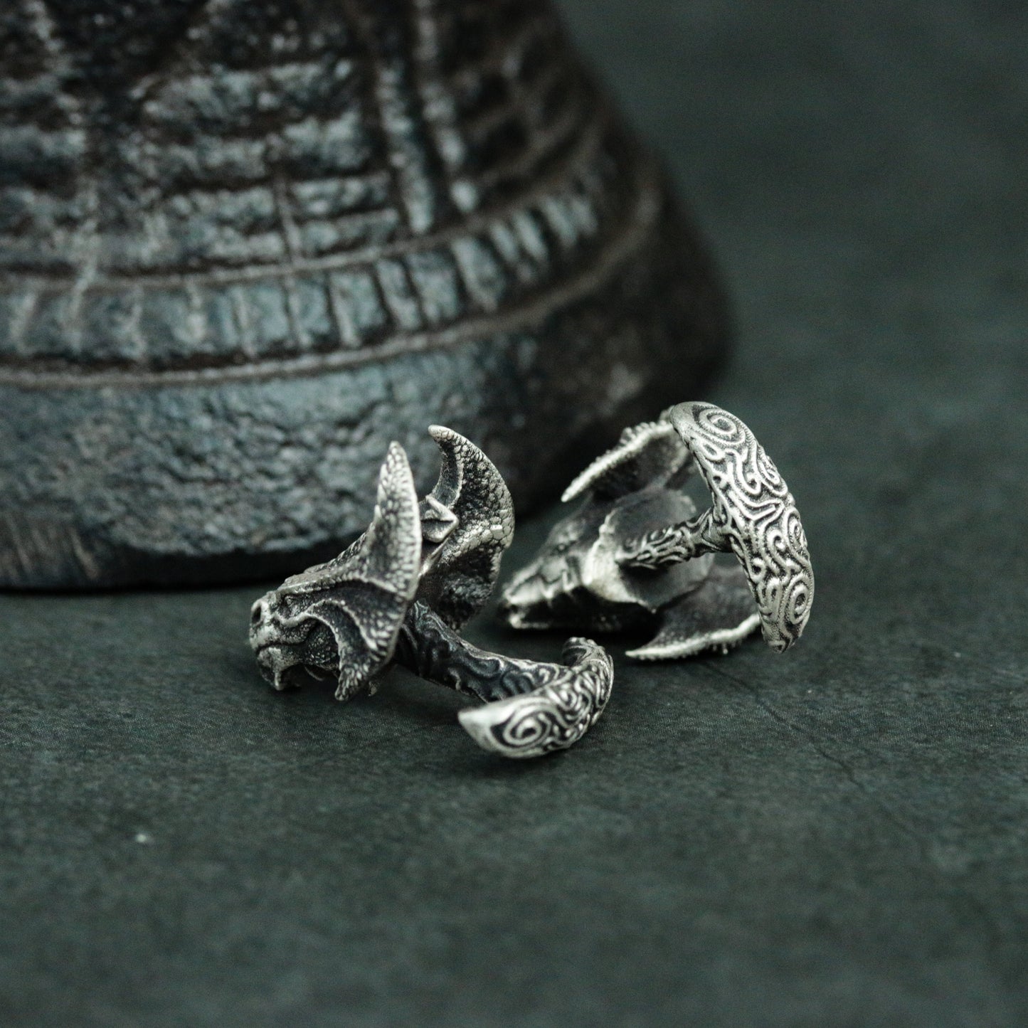 Triceratops Cufflinks - 925 Silver Handmade