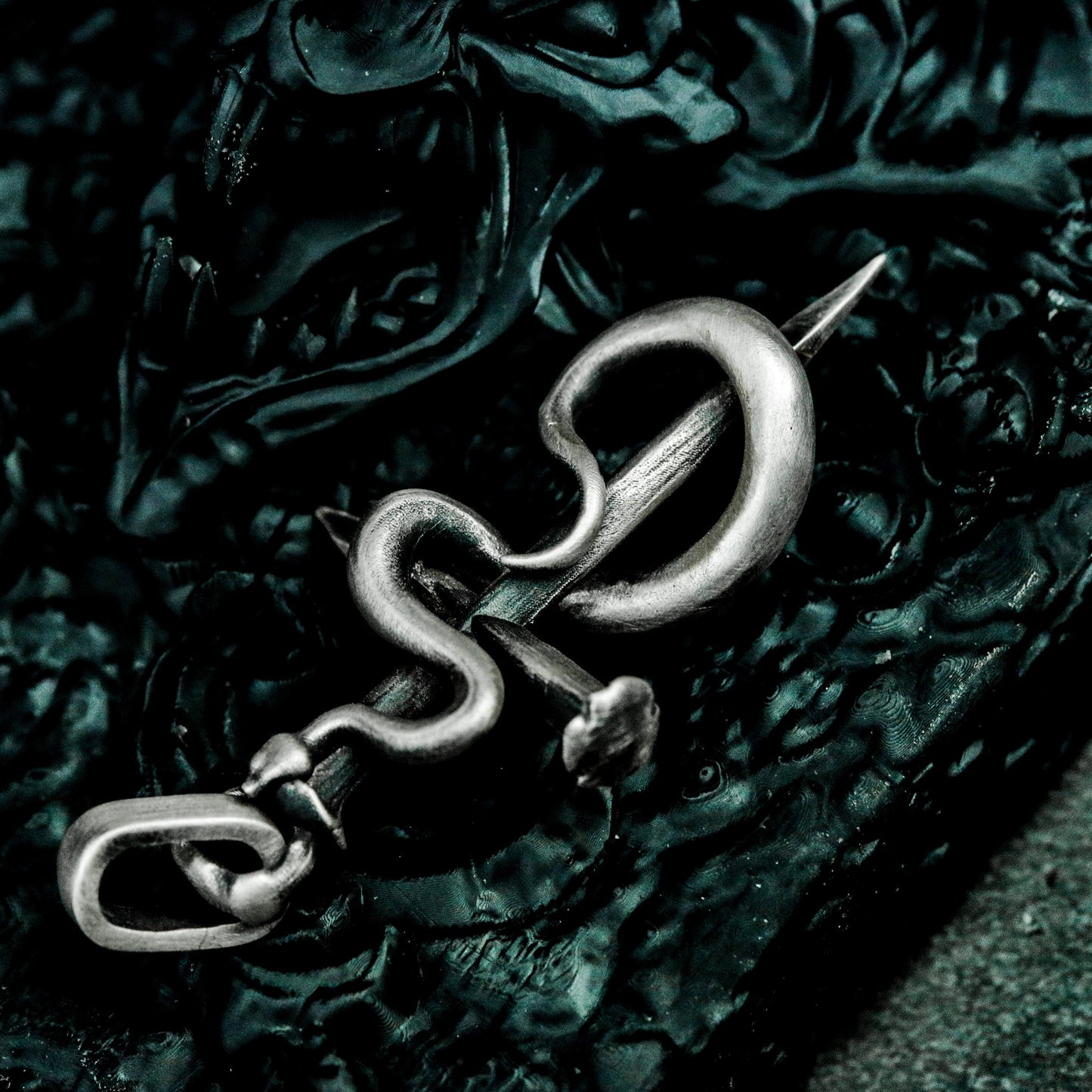 Viper Cross Snake Pendant - 925 Silver Handmade