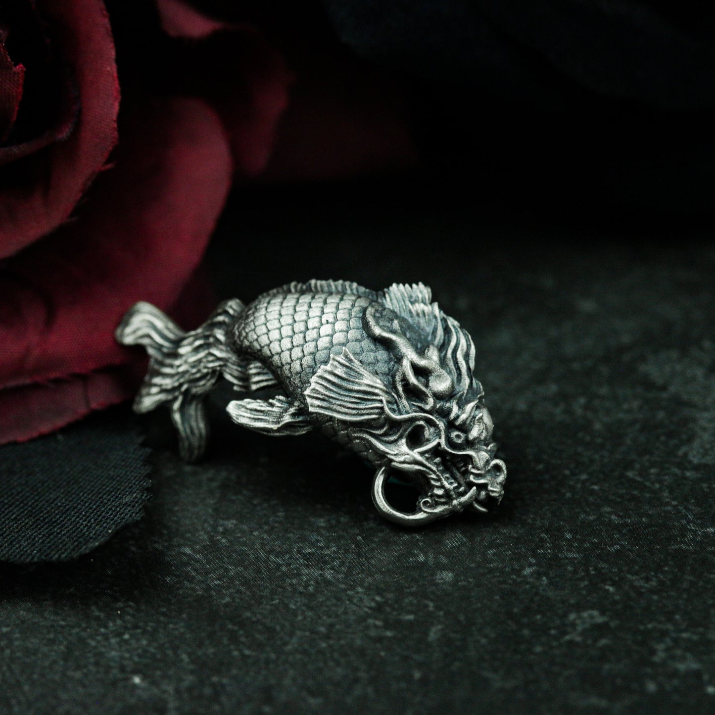 Koi Fish Pendant ¨C 925 Sterling Silver Handmade