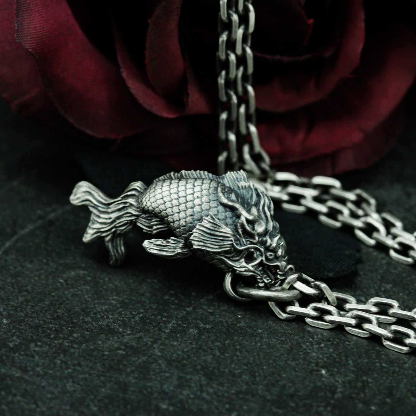 Koi Fish Pendant ¨C 925 Sterling Silver Handmade