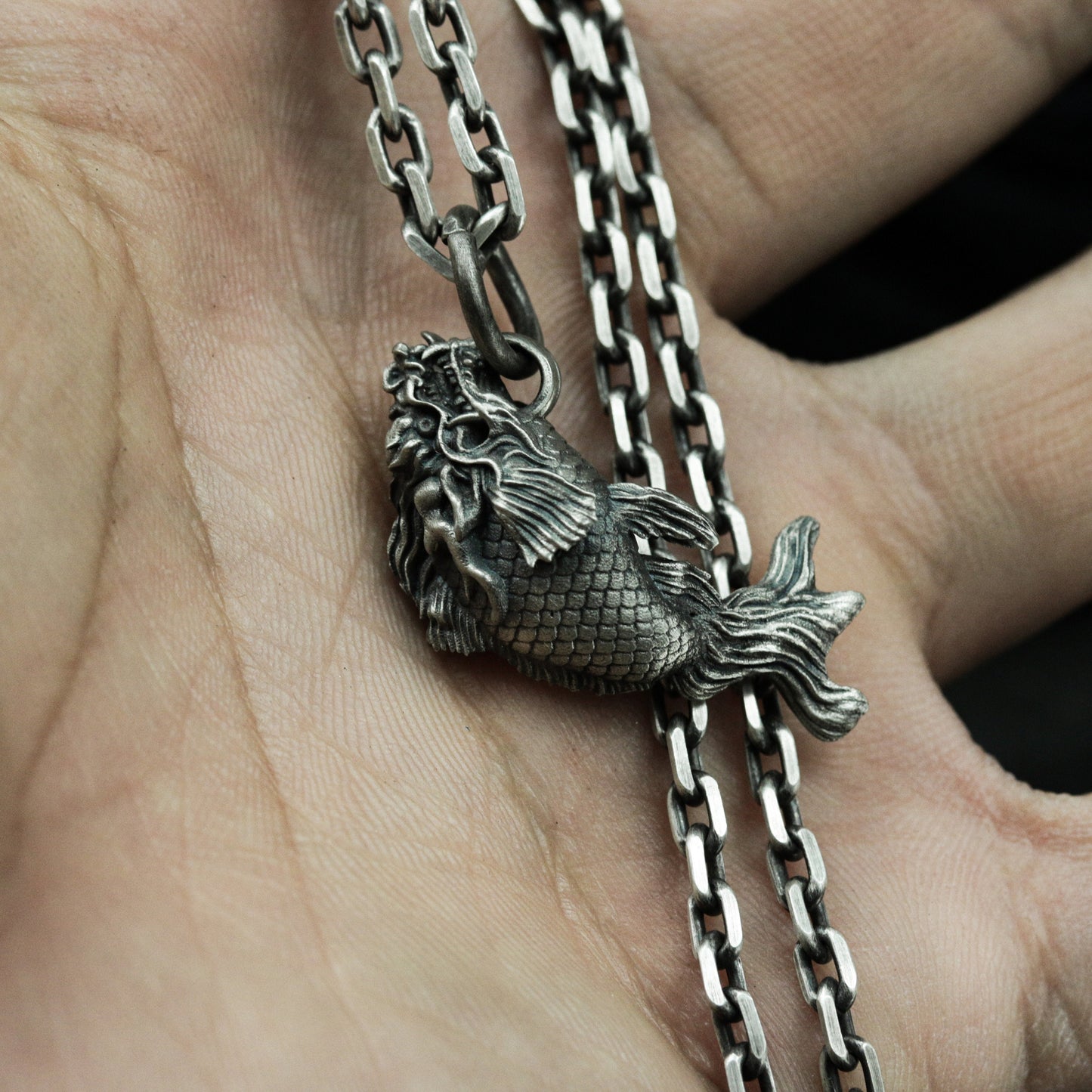 Koi Fish Pendant ¨C 925 Sterling Silver Handmade