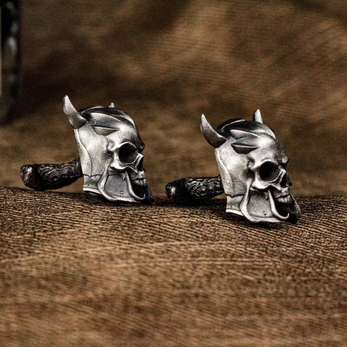 Toxic Skull Warrior Mask Cufflinks - 925 Silver Handmade