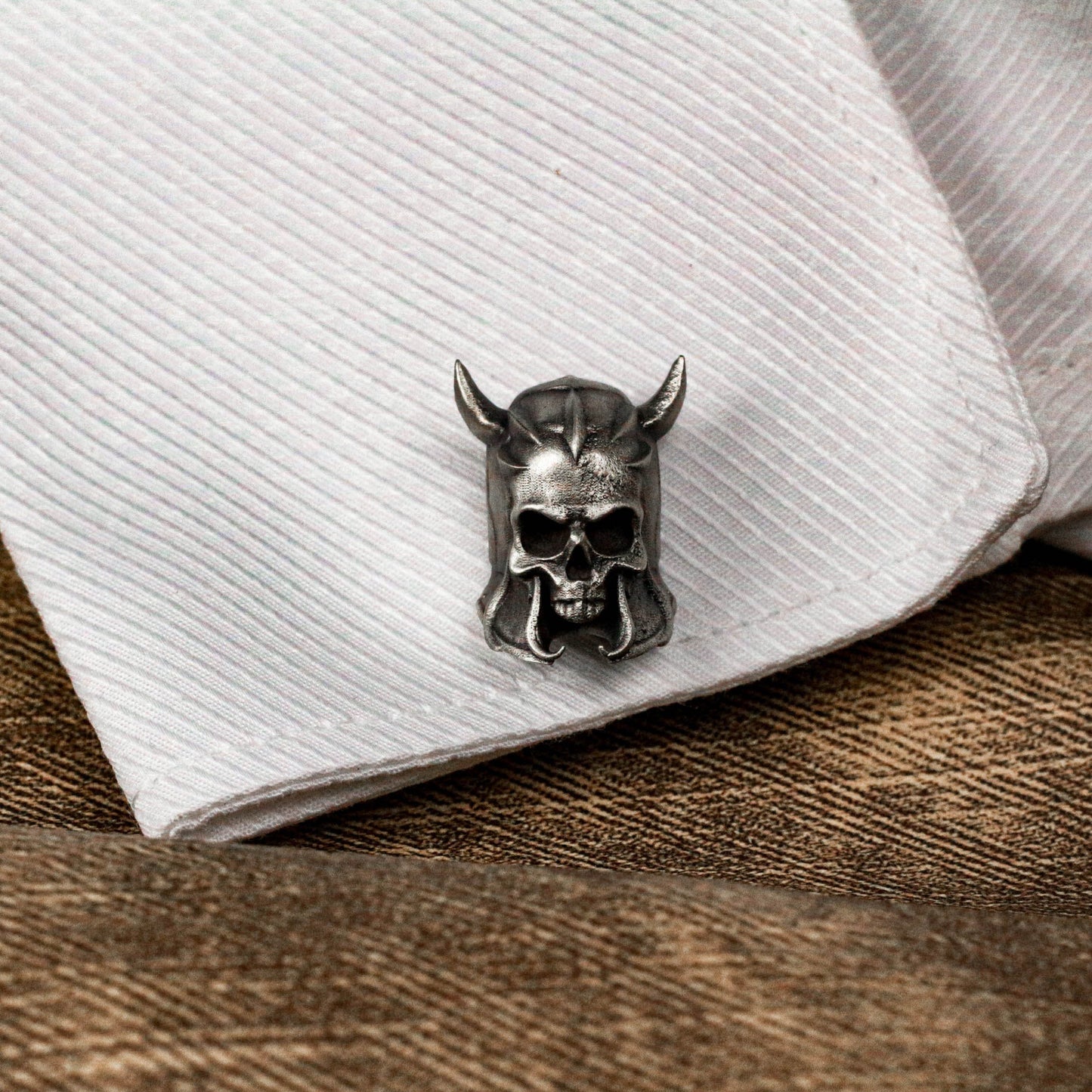 Toxic Skull Warrior Mask Cufflinks - 925 Silver Handmade