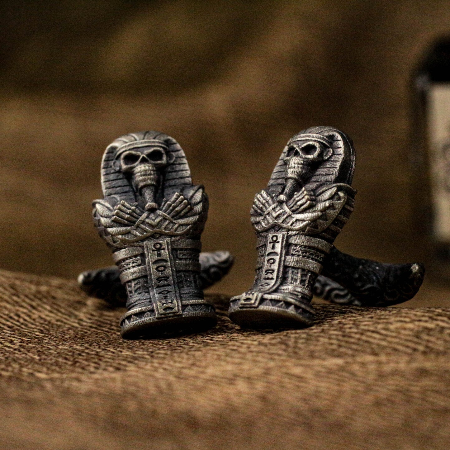 Mummy Skull Cufflinks - 925 Silver Handmade