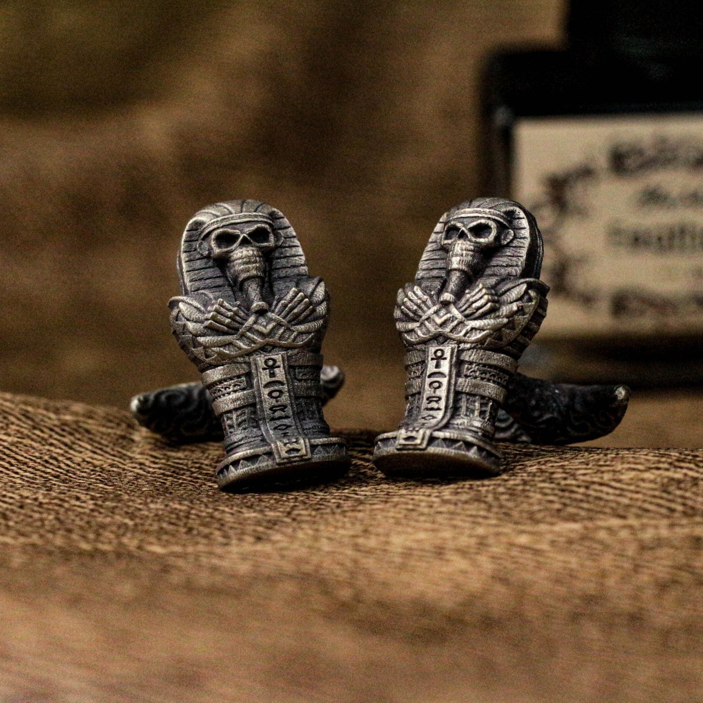 Mummy Skull Cufflinks - 925 Silver Handmade