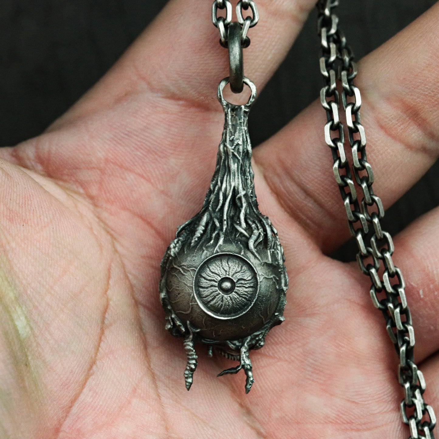 Bleeding Eyeball Pendant ¨C 925 Sterling Silver Handmade