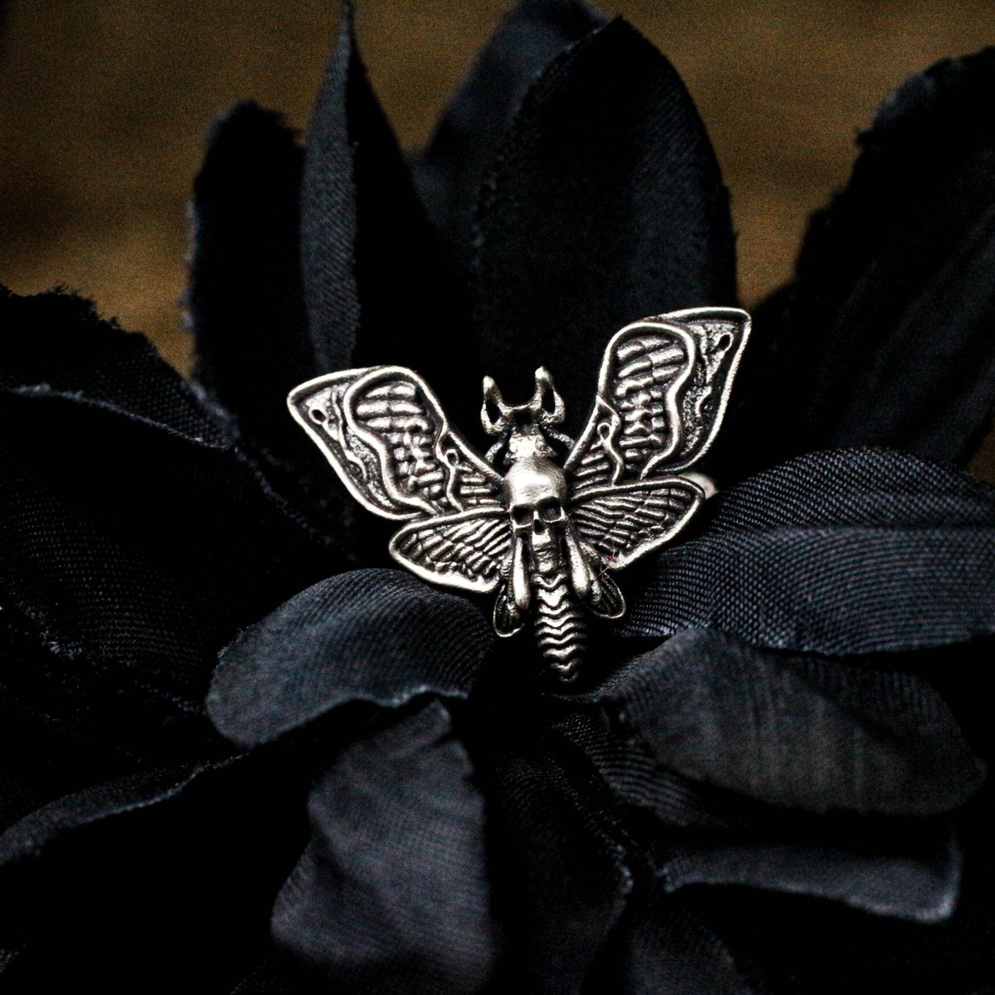 Gothic Butterfly Skull Cufflinks - Handmade 925 Silver