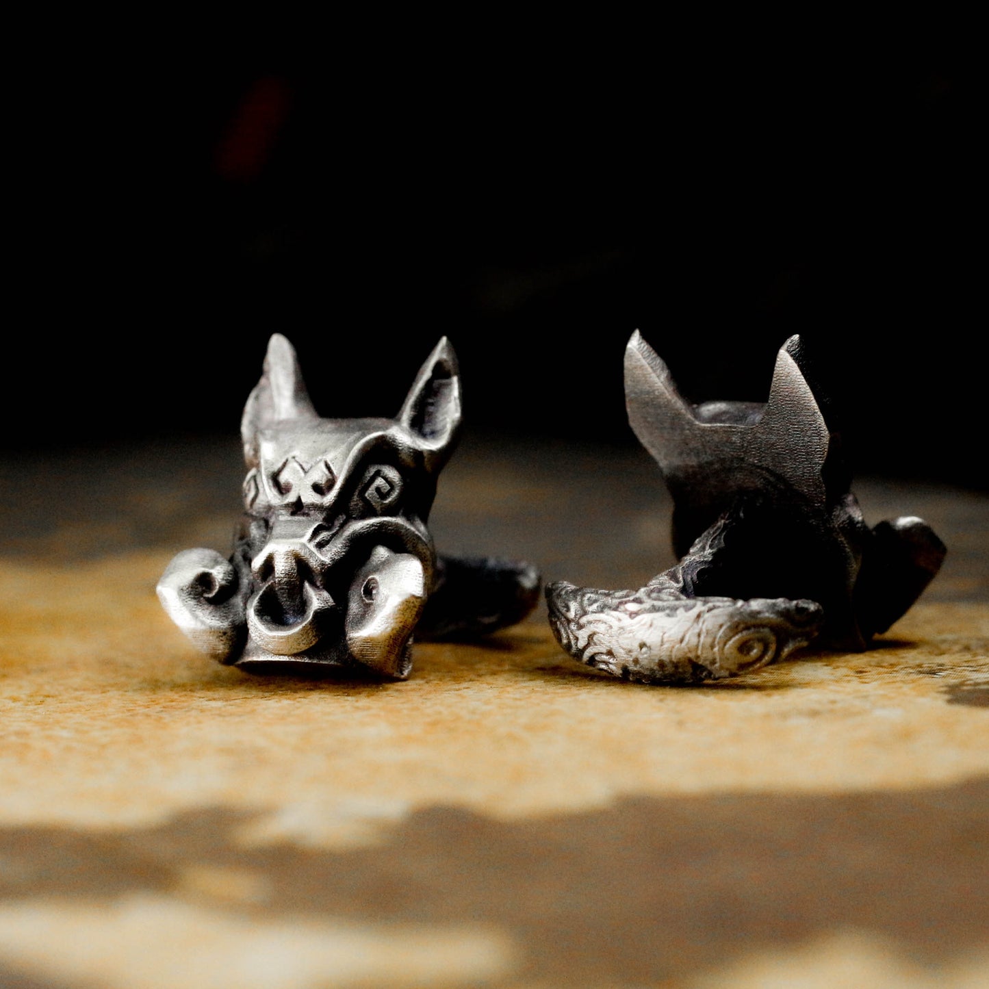 Indian Wild Boar Totem Cufflinks - 925 Sterling Silver Handmade
