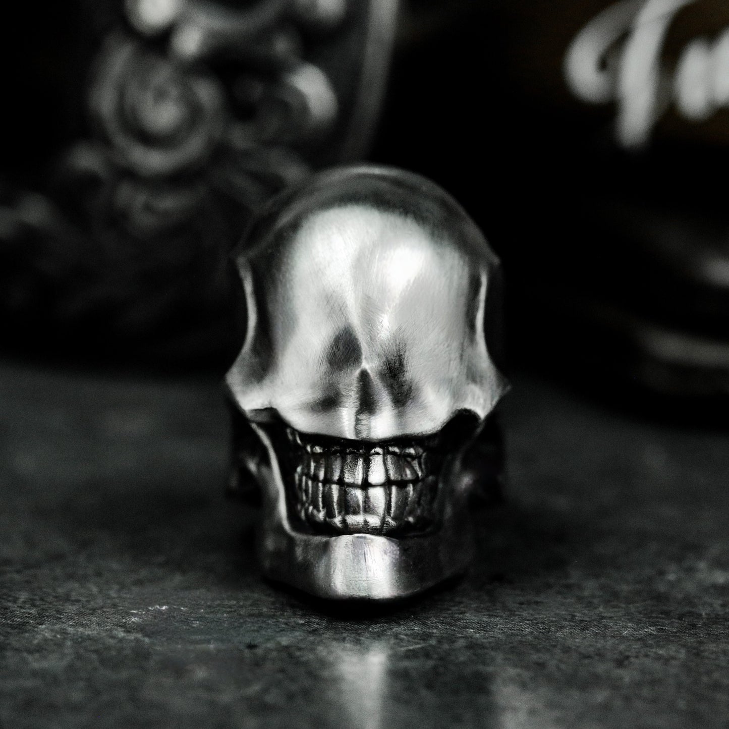 Grinning Skull Ring ¨C 925 Silver Handmade