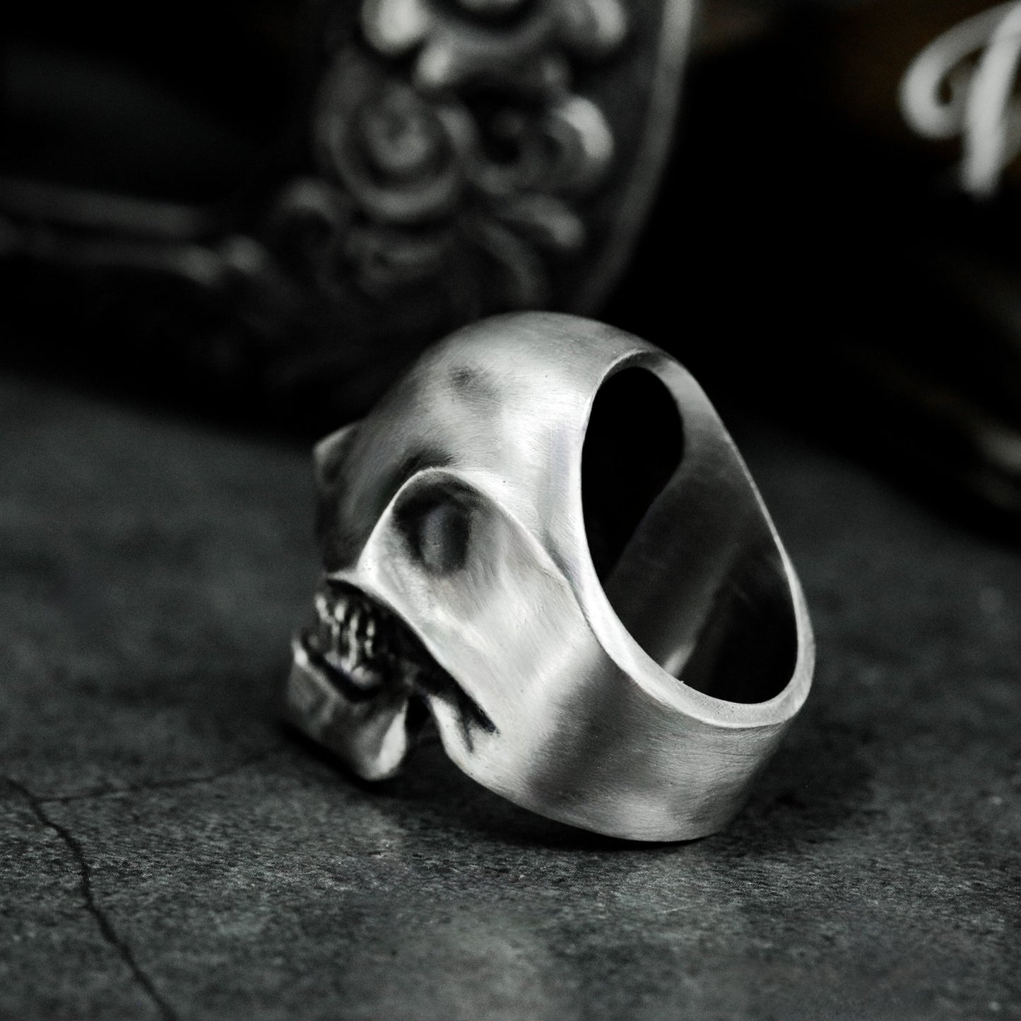 Grinning Skull Ring ¨C 925 Silver Handmade
