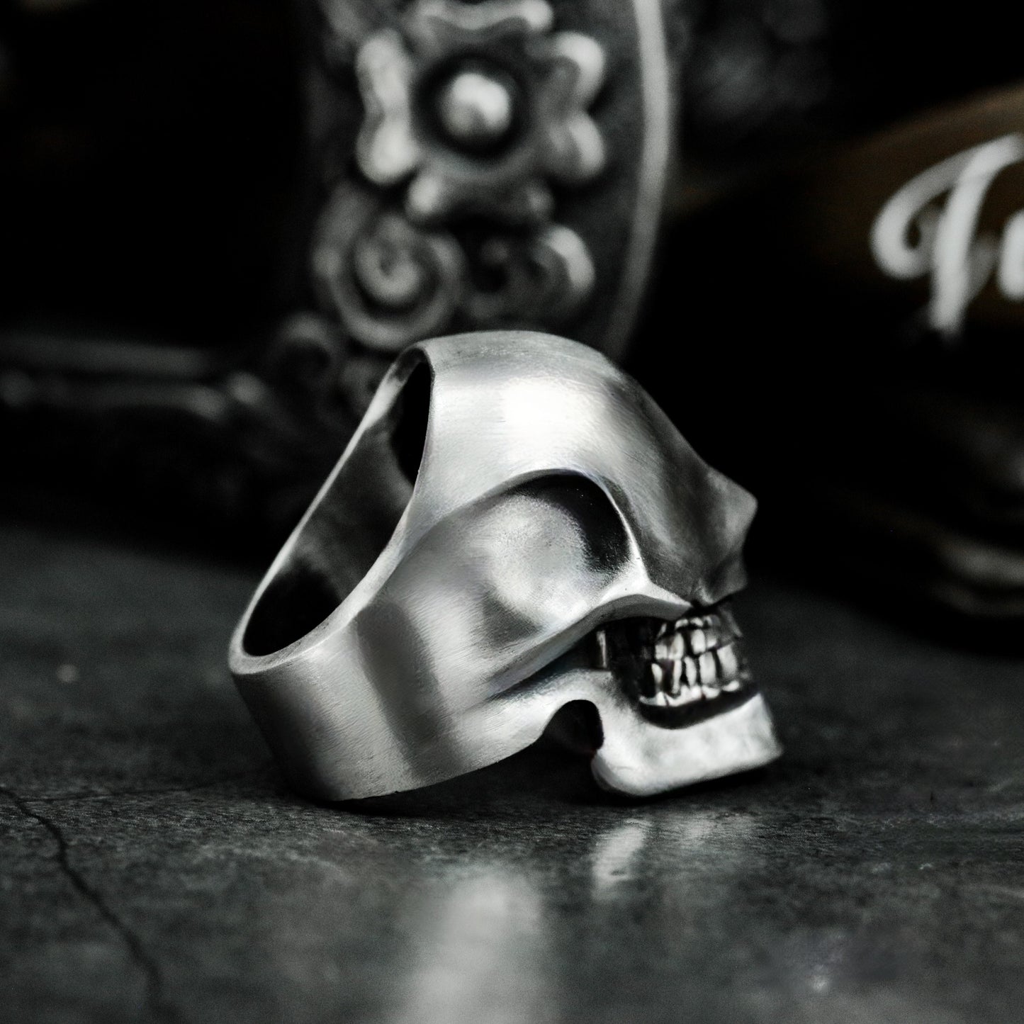 Grinning Skull Ring ¨C 925 Silver Handmade