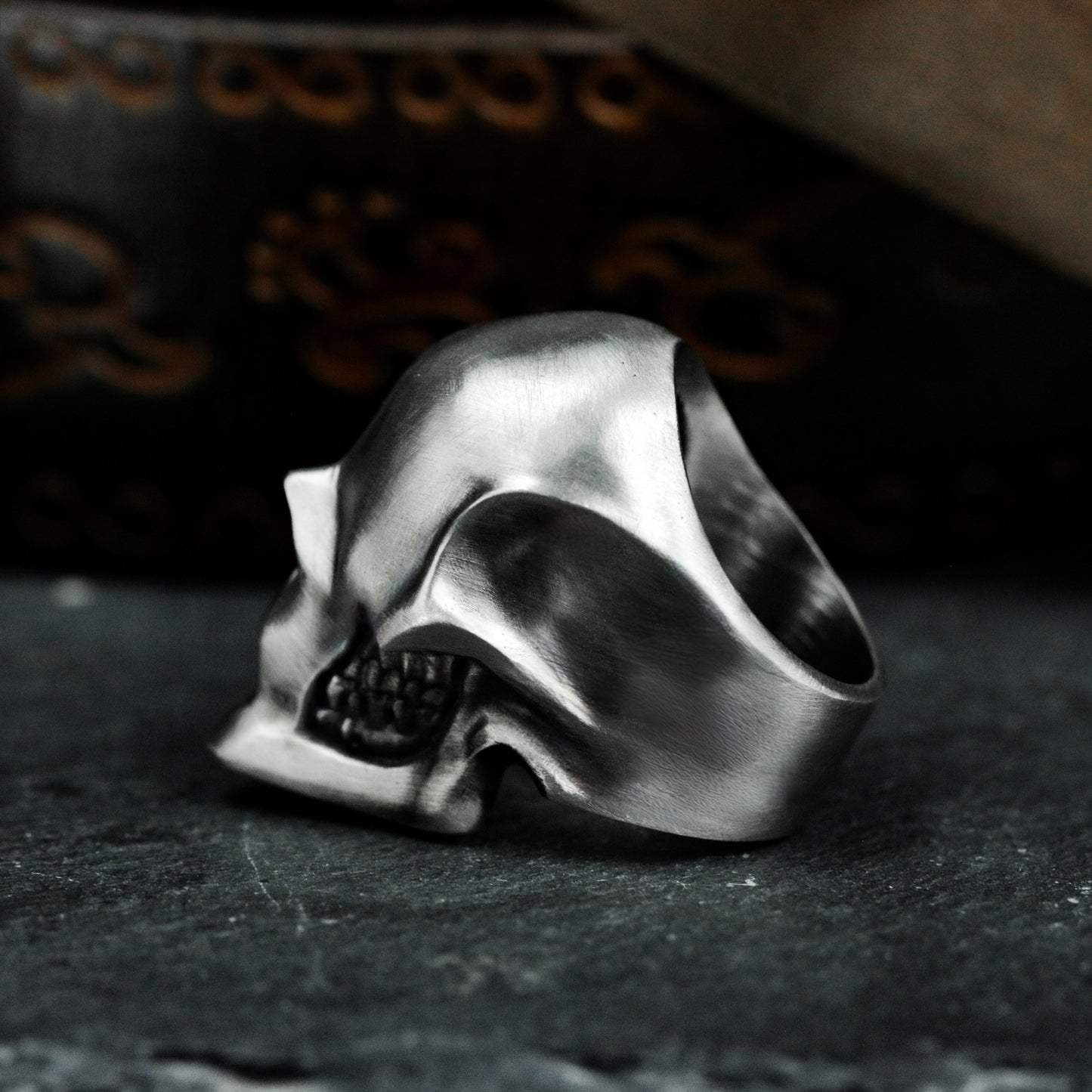 Flat Skull Ring ¨C 925 Silver Handmade