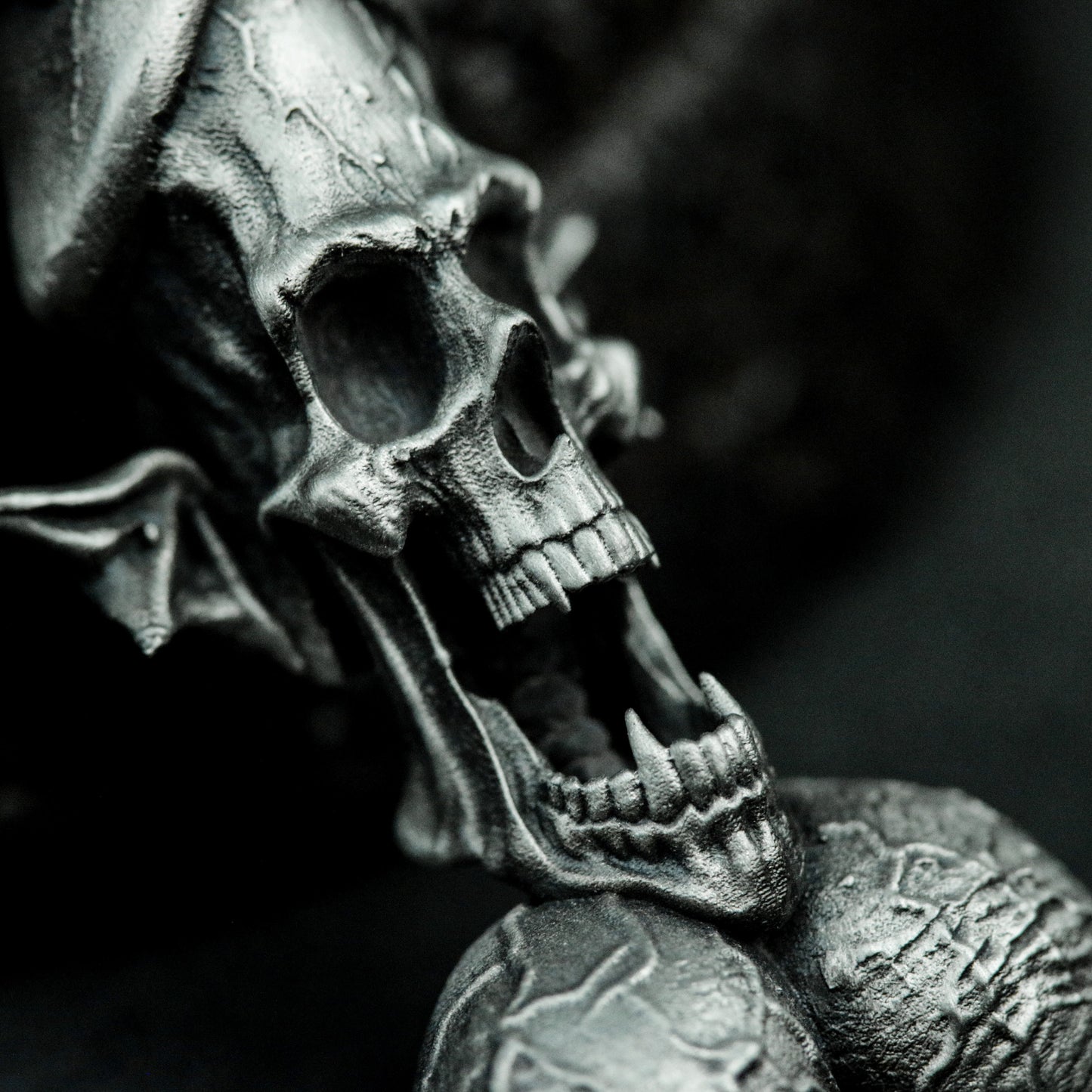 Skull Pendant with Dangling Testicles ¨C 925 Sterling Silver Handmade