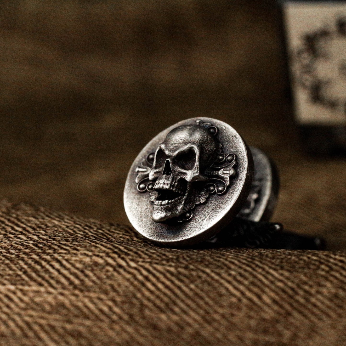 Skull Badge Cufflinks - 925 Silver Handmade