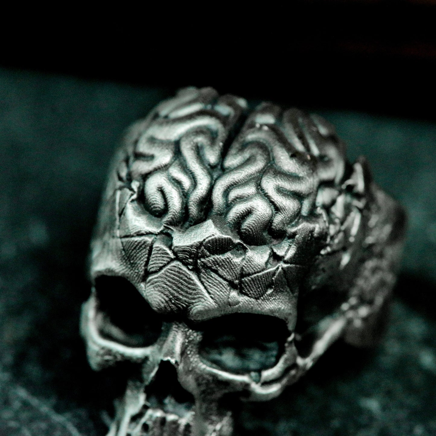 Cerebral Skull Ring - 925 Silver Handmade Anatomical Design