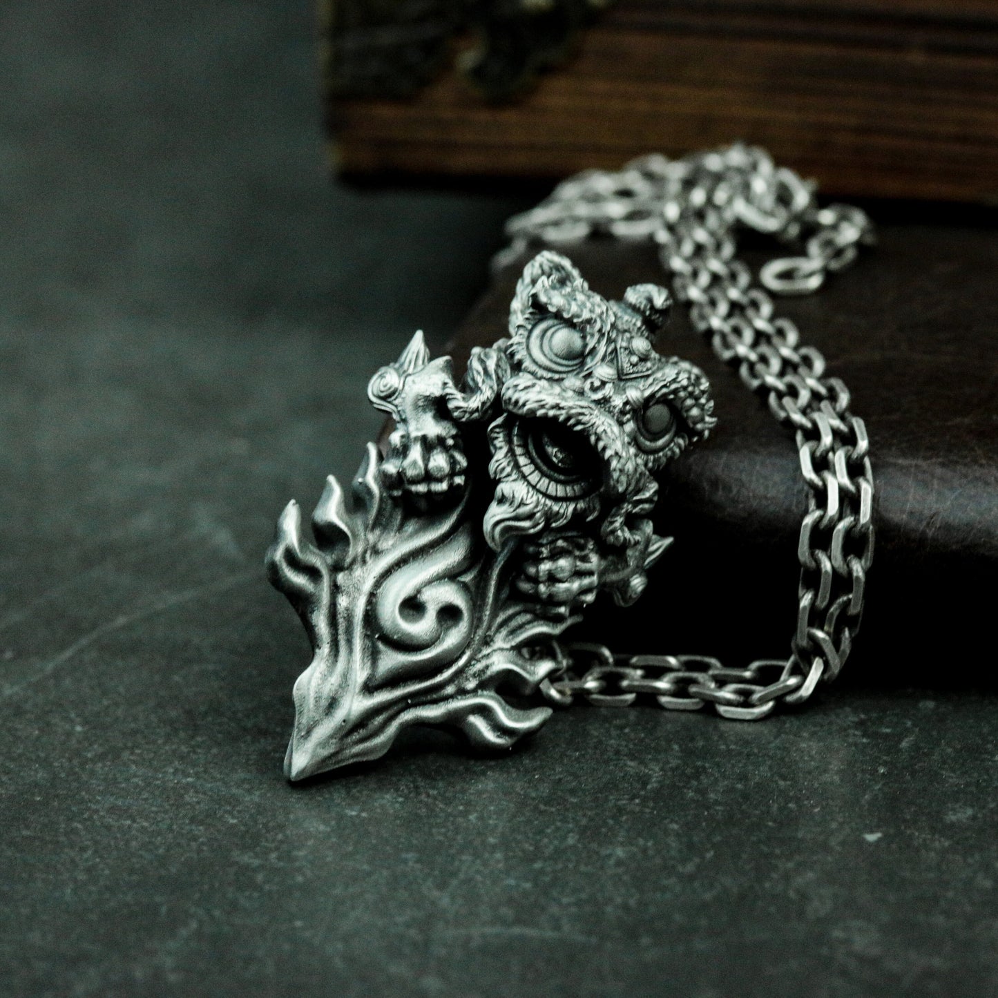 Twin Dragon Spirit Pendant ¨C 925 Sterling Silver Handmade