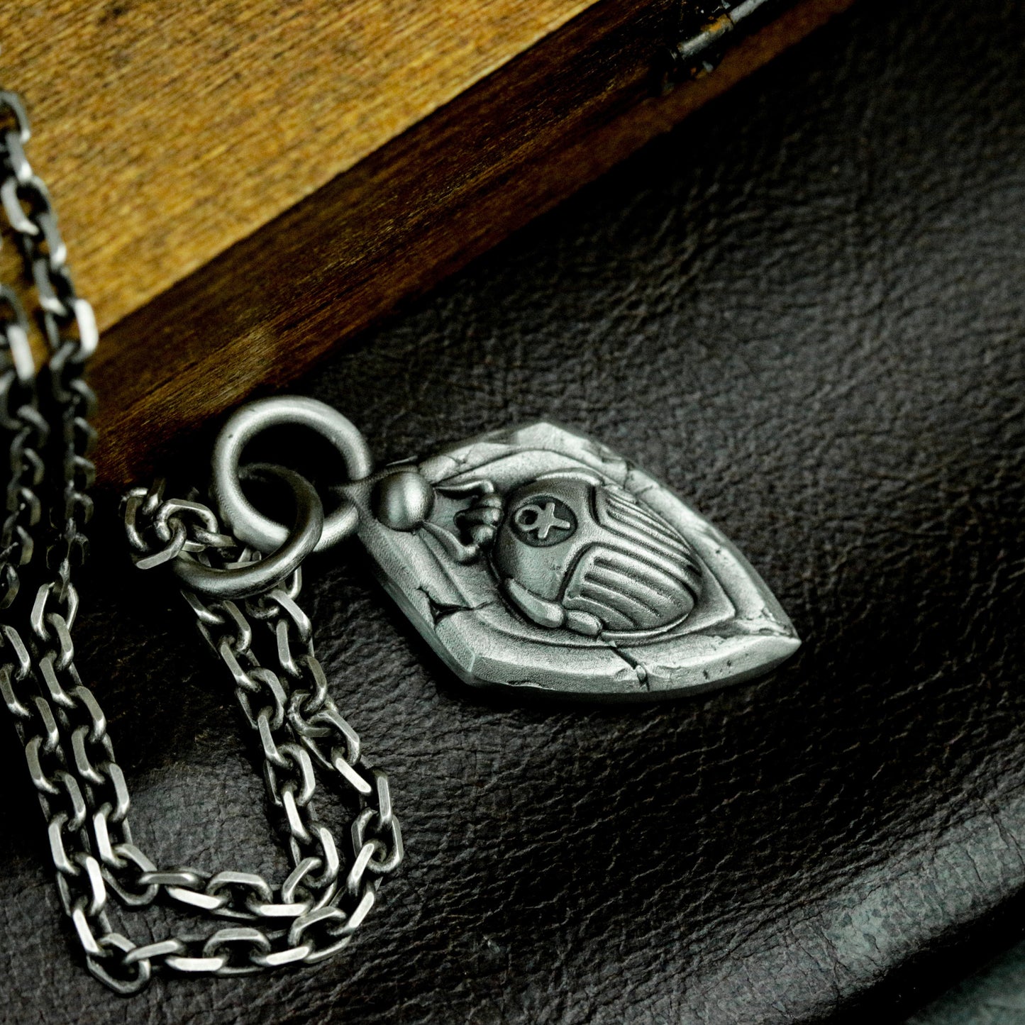 Sacred Heart Shield Pendant ¨C 925 Silver Handmade