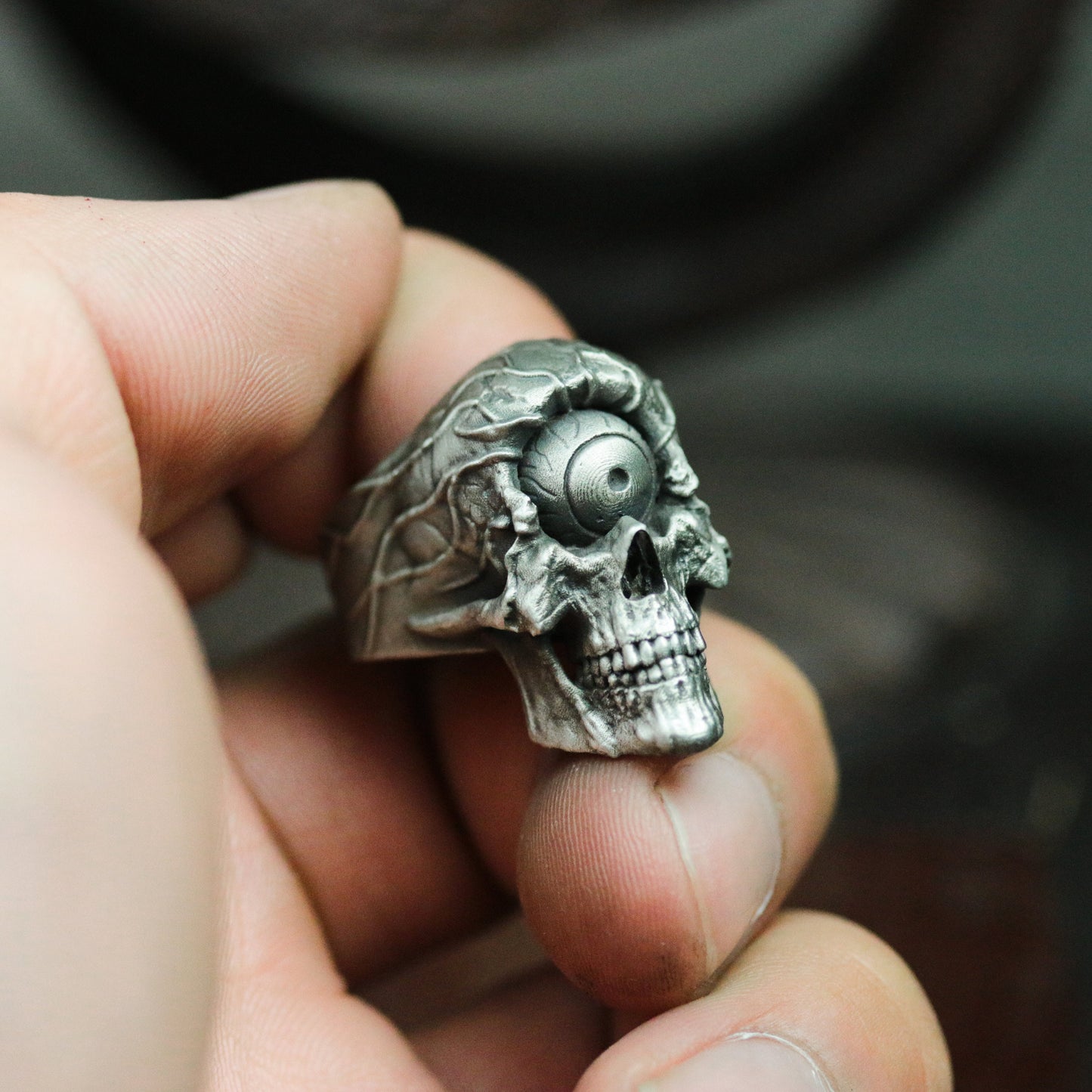 Cyclops Skull Ring - 925 Silver Handmade