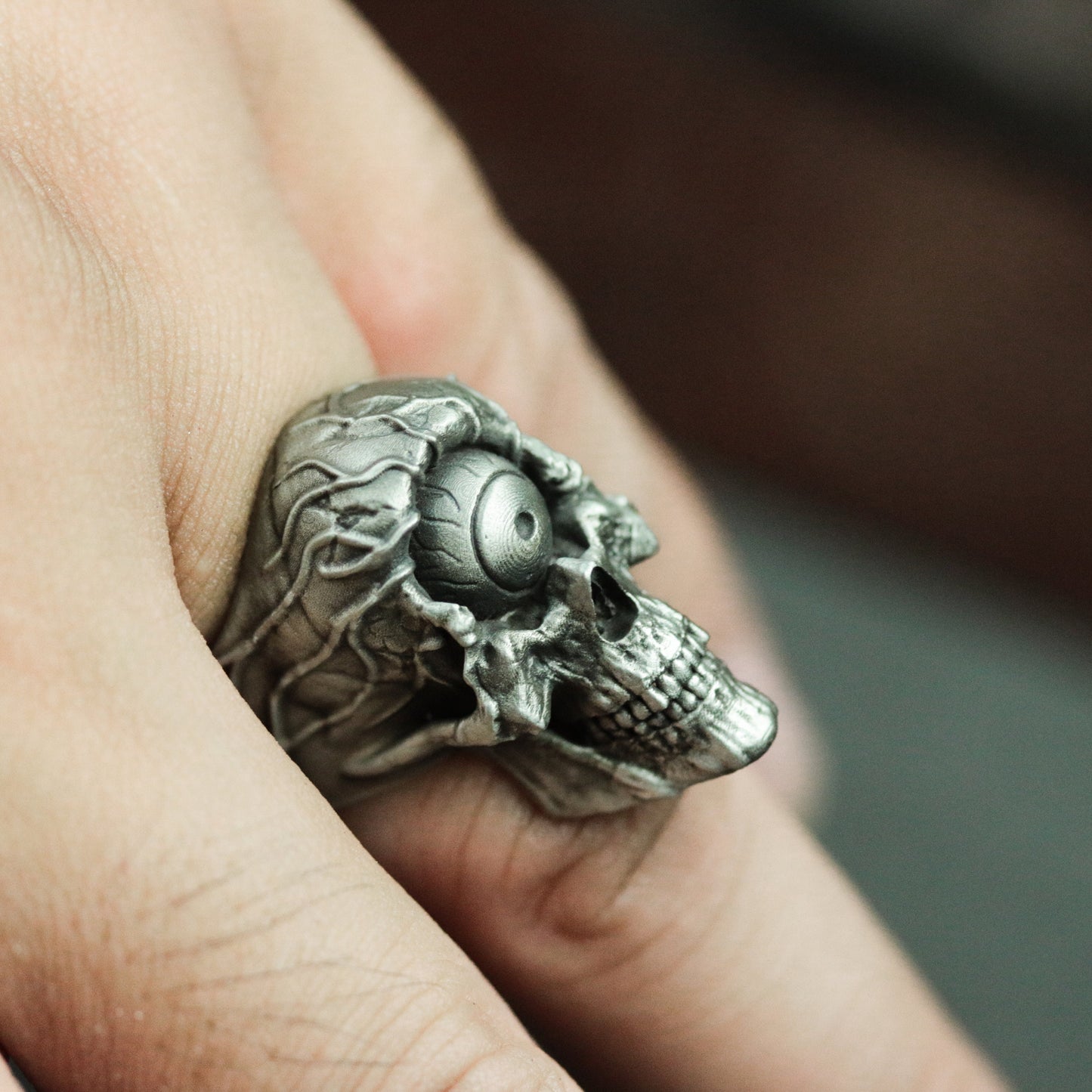 Cyclops Skull Ring - 925 Silver Handmade