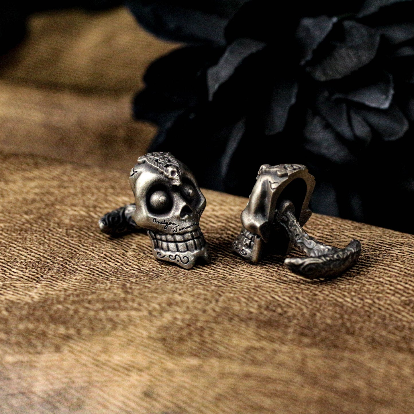 Skull Cufflinks - Handmade 925 Silver Mexican Day of the Dead