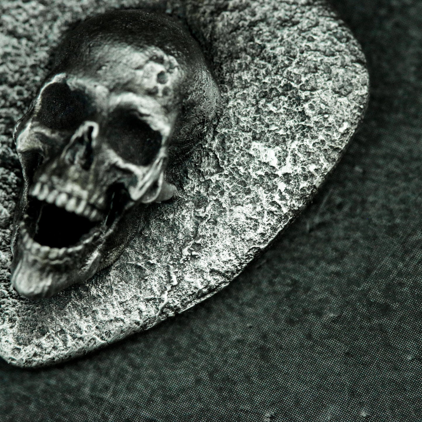 Hammered Pick Skull Pendant ¨C Handmade 925 Silver Rock Amulet Necklace