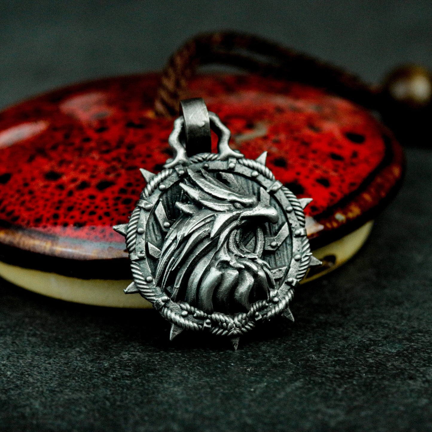 Serpent Ringed Eagle Pendant ¨C 925 Sterling Silver Handmade