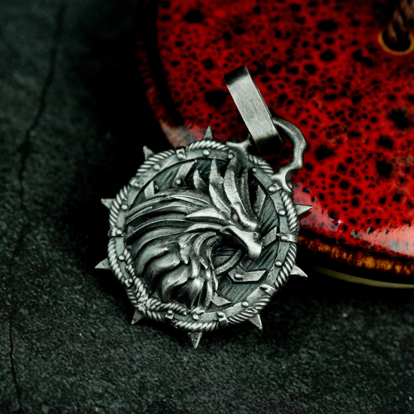 Serpent Ringed Eagle Pendant ¨C 925 Sterling Silver Handmade