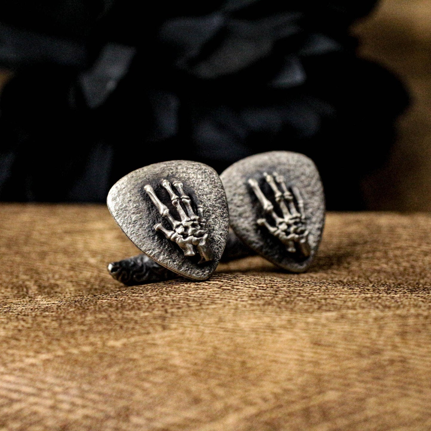 Hand Bone Gothic Rock Cufflinks - 925 Sterling Silver Handmade